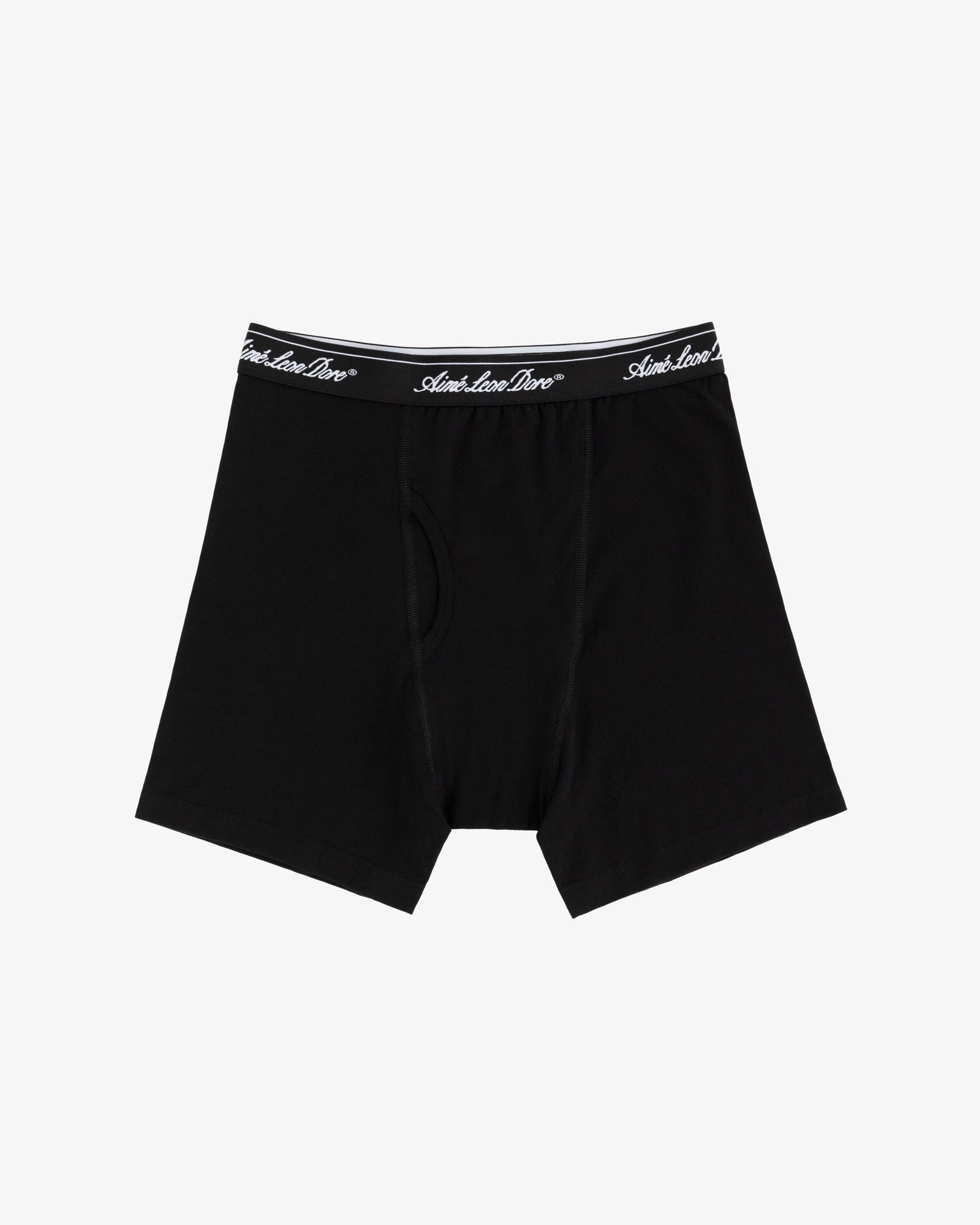 Boxer Brief 3-Pack in black with logo waistband, shown on a plain white background.