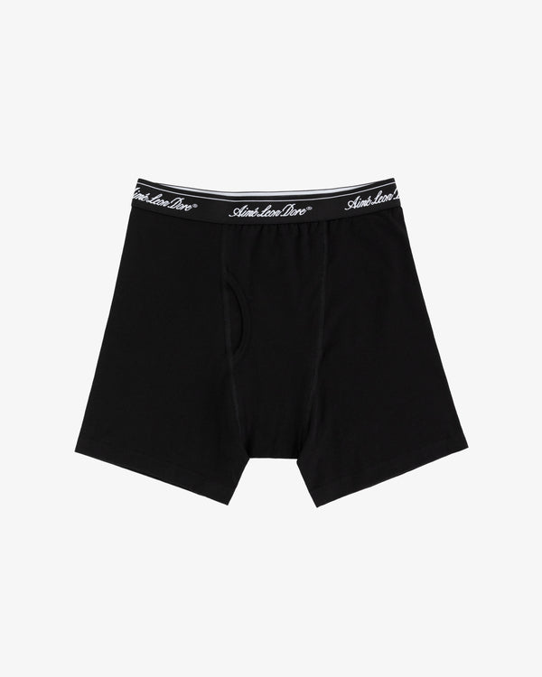 Boxer Brief 3-Pack in black with logo waistband, shown on a plain white background.