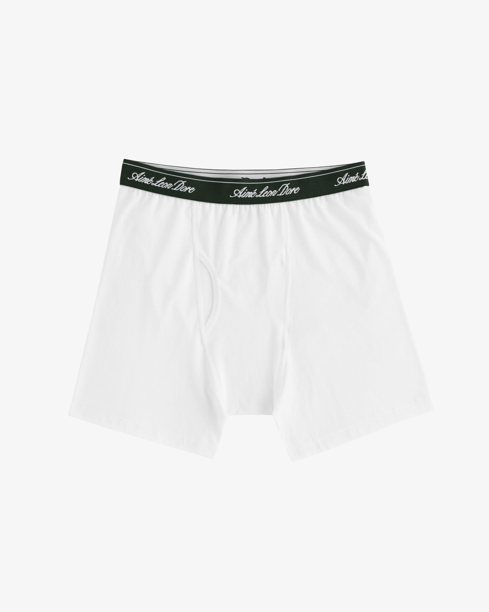 Boxer Brief 3-Pack: white boxer briefs with a black waistband, shown on a plain white background.