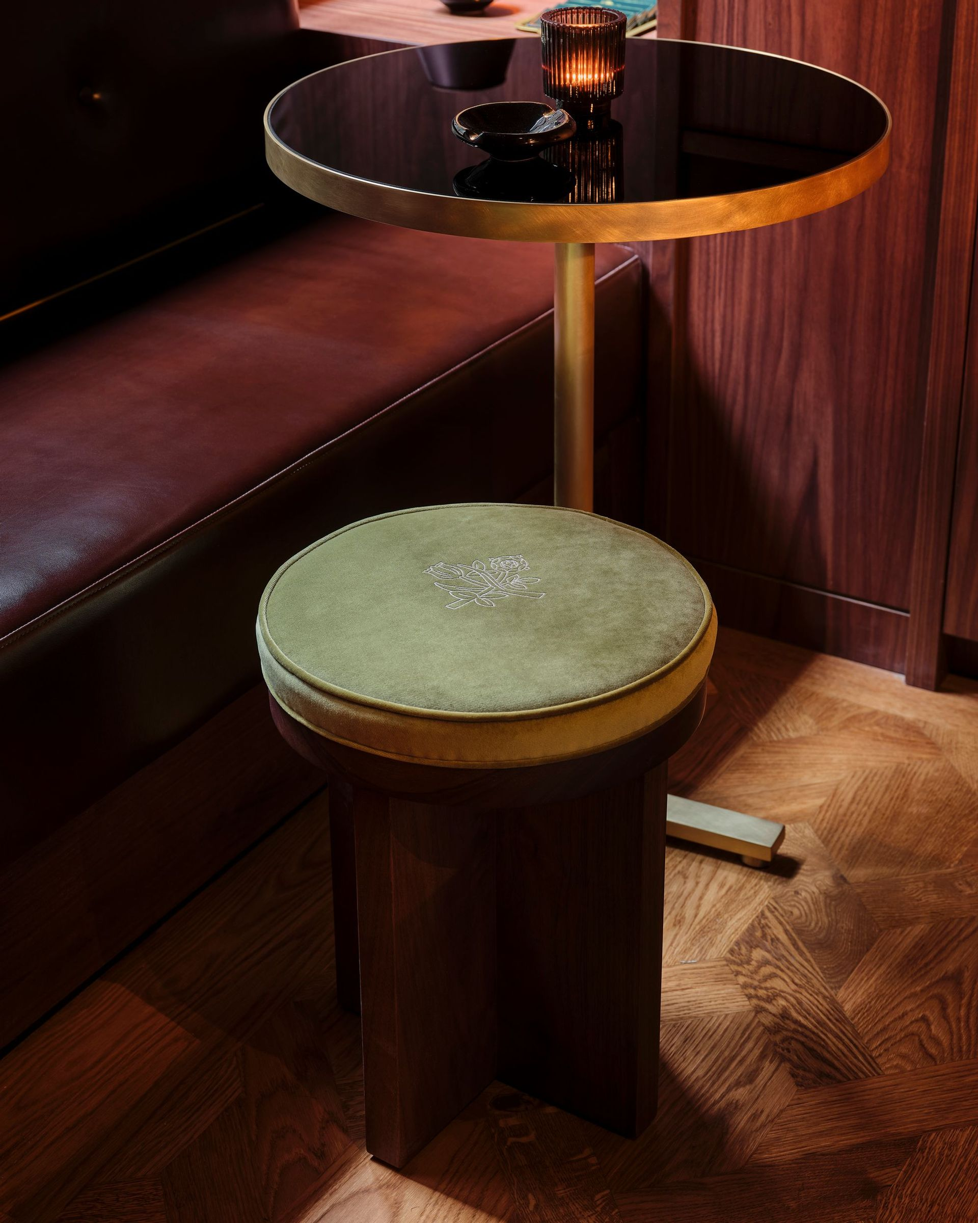 Close up of seating at 214 Private Lounge in New York City 