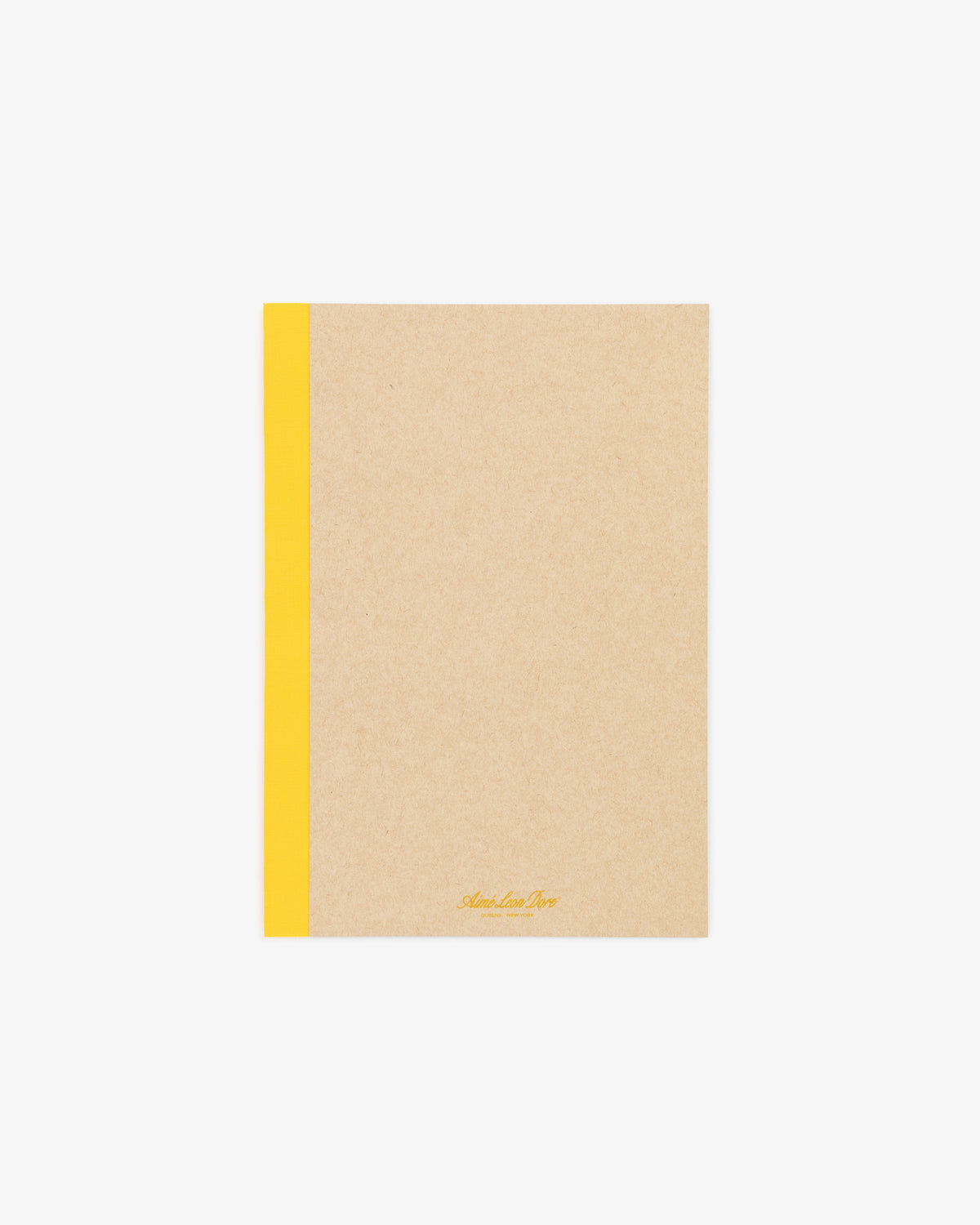 A Notebook 3-Pack with brown covers and yellow spines, viewed from above on a white background.