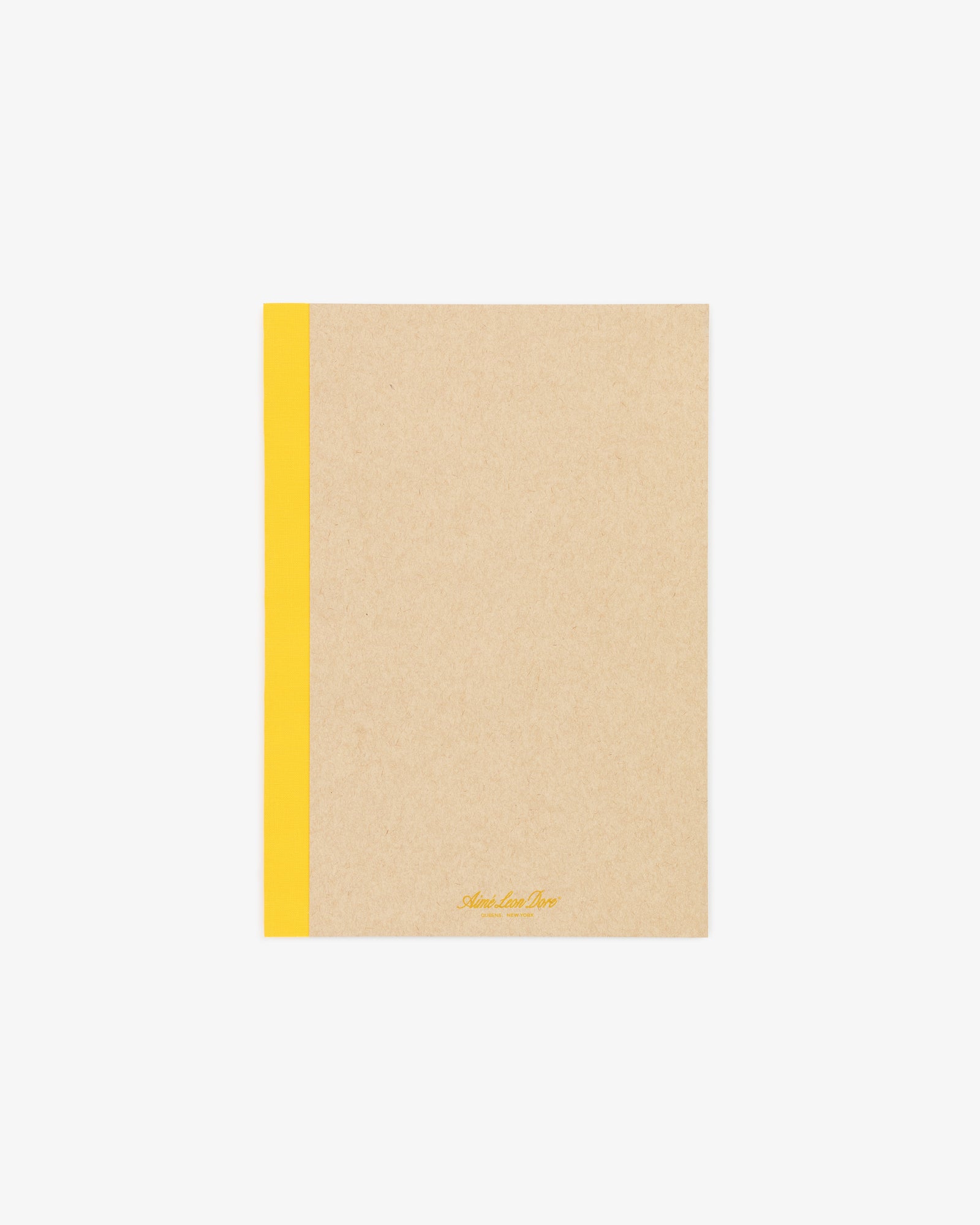 A Notebook 3-Pack with brown covers and yellow spines, viewed from above on a white background.
