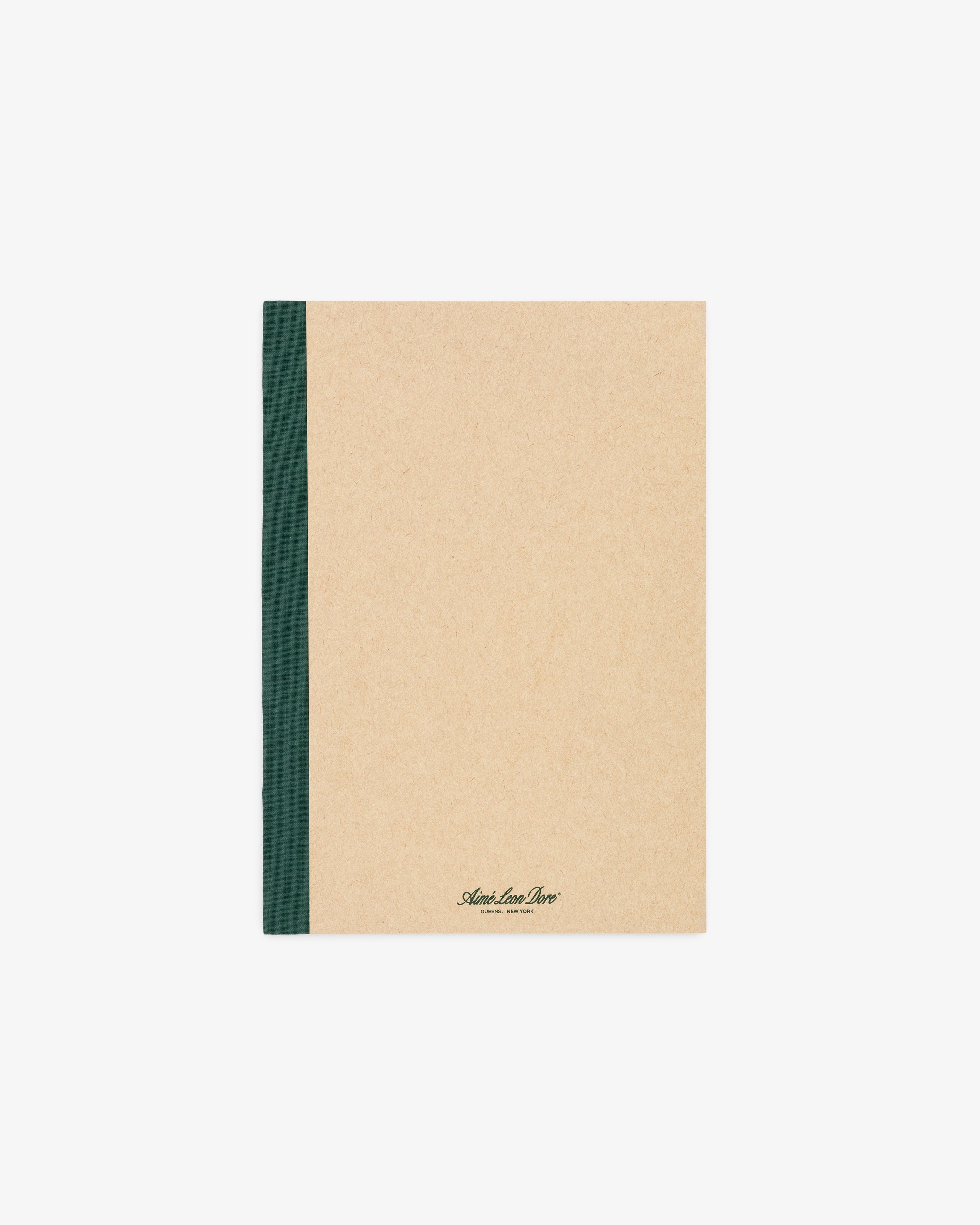 A beige Notebook 3-Pack with dark green spines, shown from above on a white background.