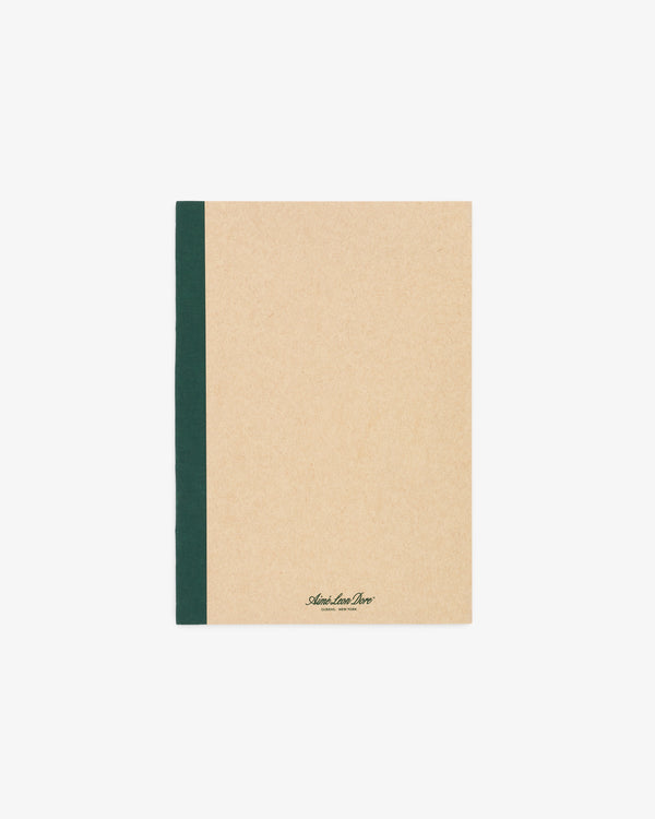 A beige Notebook 3-Pack with dark green spines, shown from above on a white background.