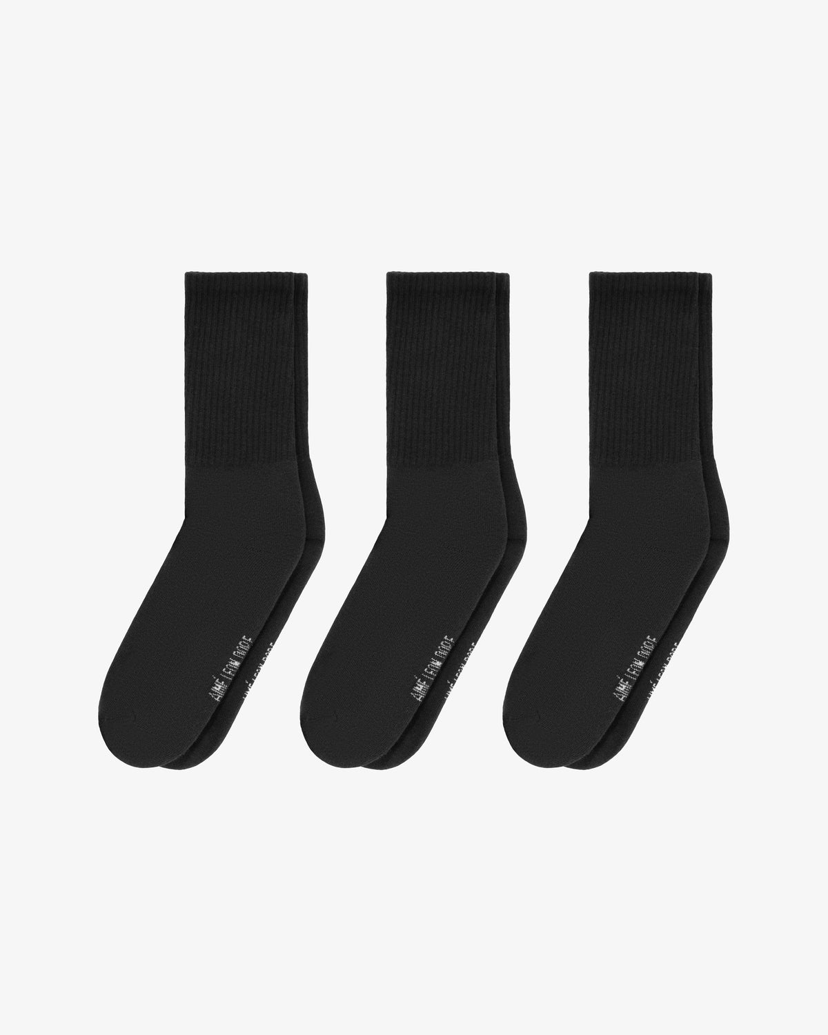 The Crew Sock 3-Pack features three pairs of black crew socks arranged side by side on a plain white background.