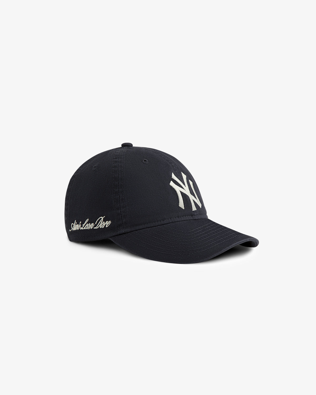 ALD/New Era Yankees Ballpark Hat featuring a white NY logo and Saint Louis Dior script on the side.