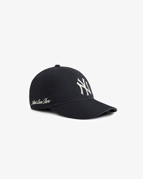 ALD/New Era Yankees Ballpark Hat featuring a white NY logo and Saint Louis Dior script on the side.