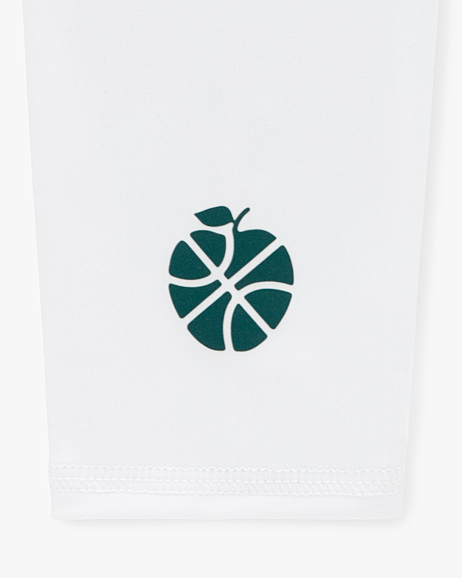 Dark green ALD/New Balance SONNY NY Compression Sleeves with a basketball-apple logo on white fabric.