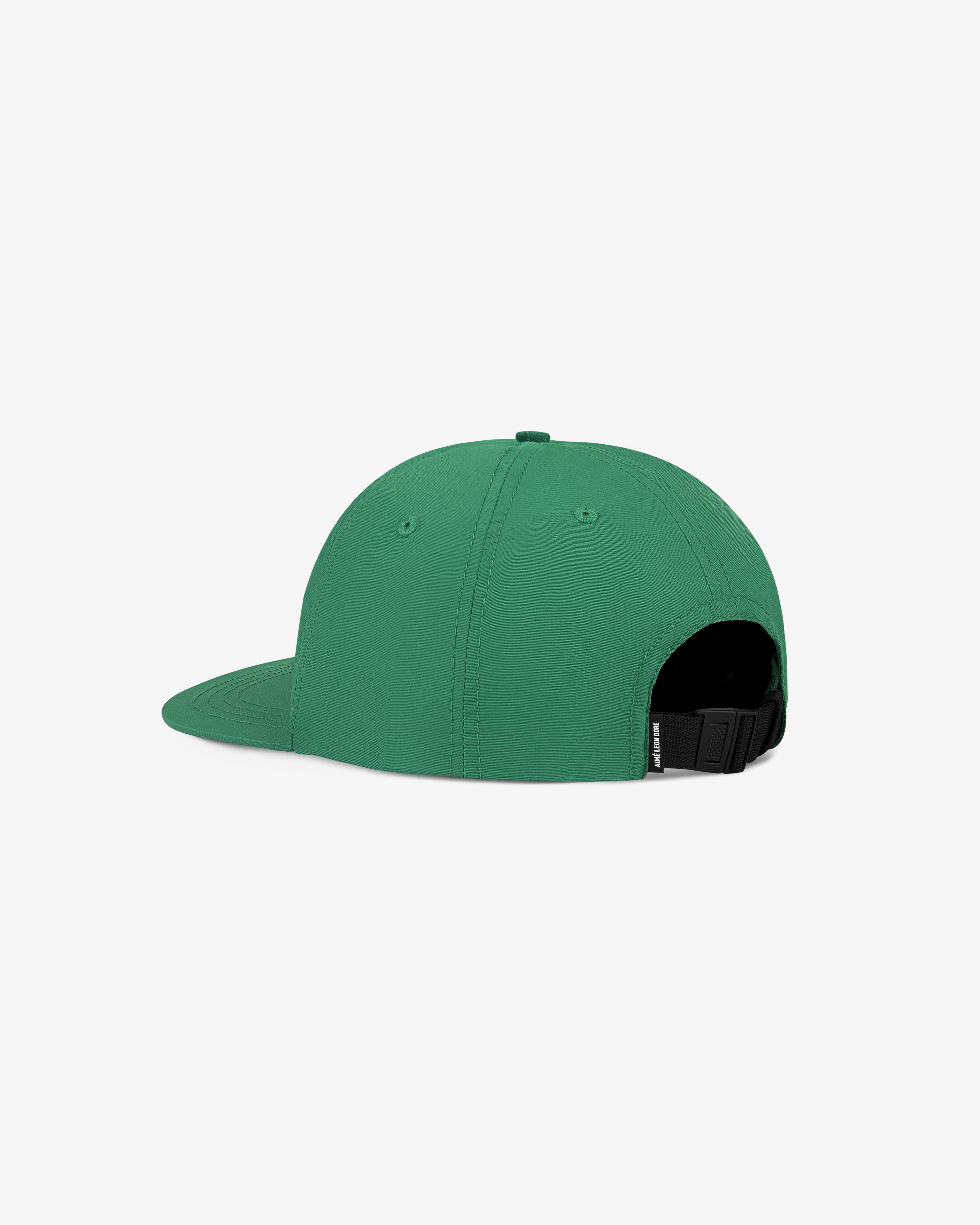 Nylon Sport Hat in green with black adjustable strap, shown from the back on a white background.