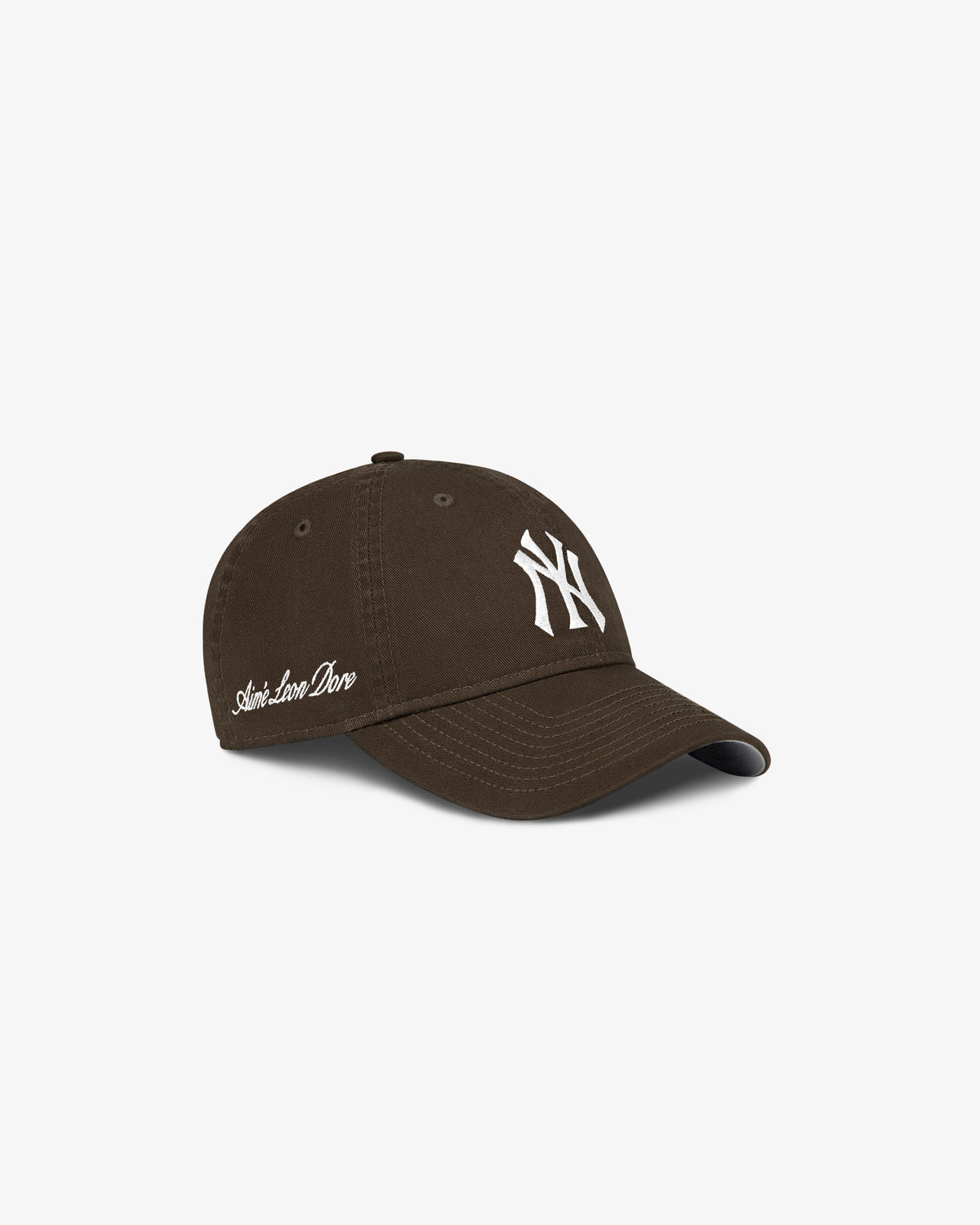 ALD / New Era Yankees Ballpark Hat with white NY logo and Amor-Love-Dior text, shown on a white background.