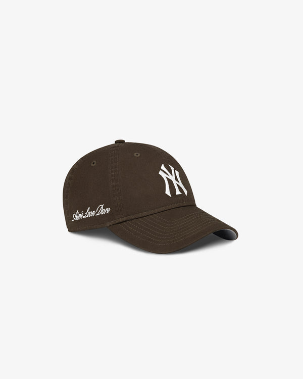 ALD / New Era Yankees Ballpark Hat with white NY logo and Amor-Love-Dior text, shown on a white background.