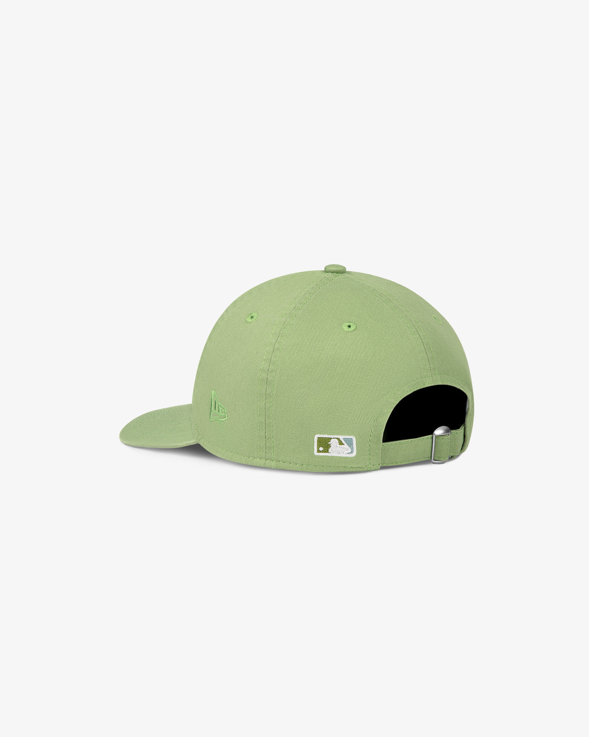 Light green ALD / New Era Yankees Ballpark Hat shown from the back with adjustable strap and MLB logo above opening.