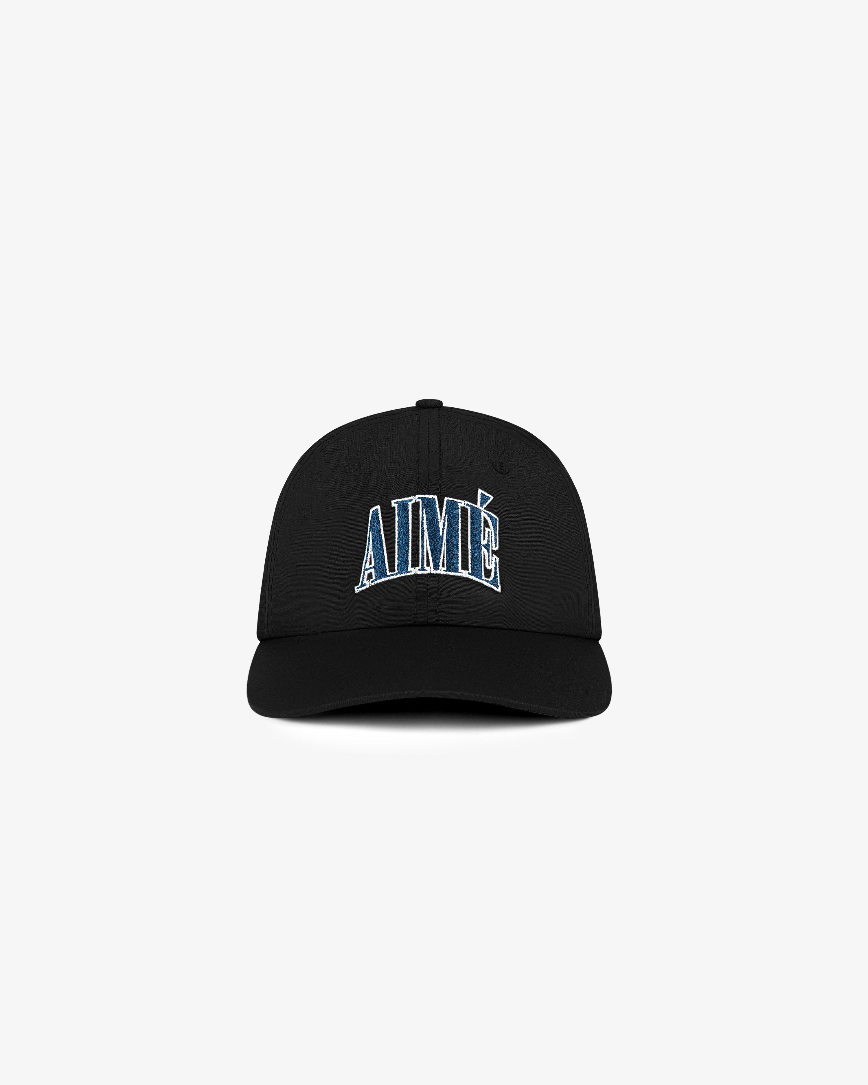 Nylon Crusher Hat with white embroidered AIMÉ text on front, shown against a plain white background.