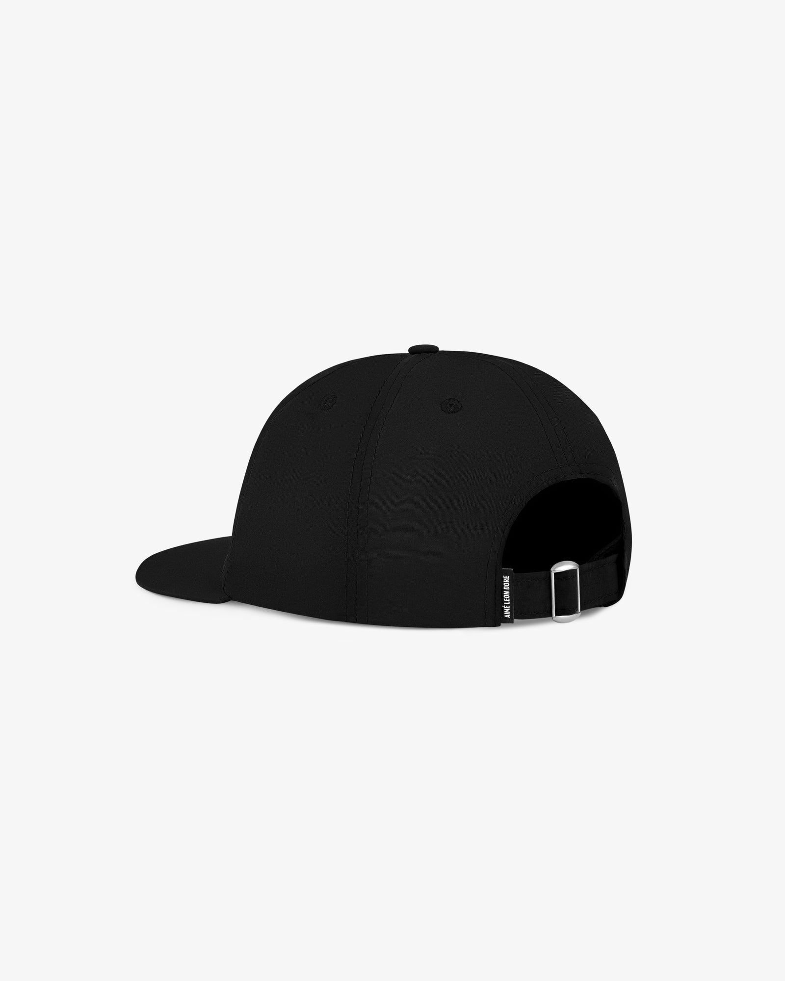Nylon Crusher Hat, rear view, features an adjustable strap with metal buckle, shown on a plain white background.