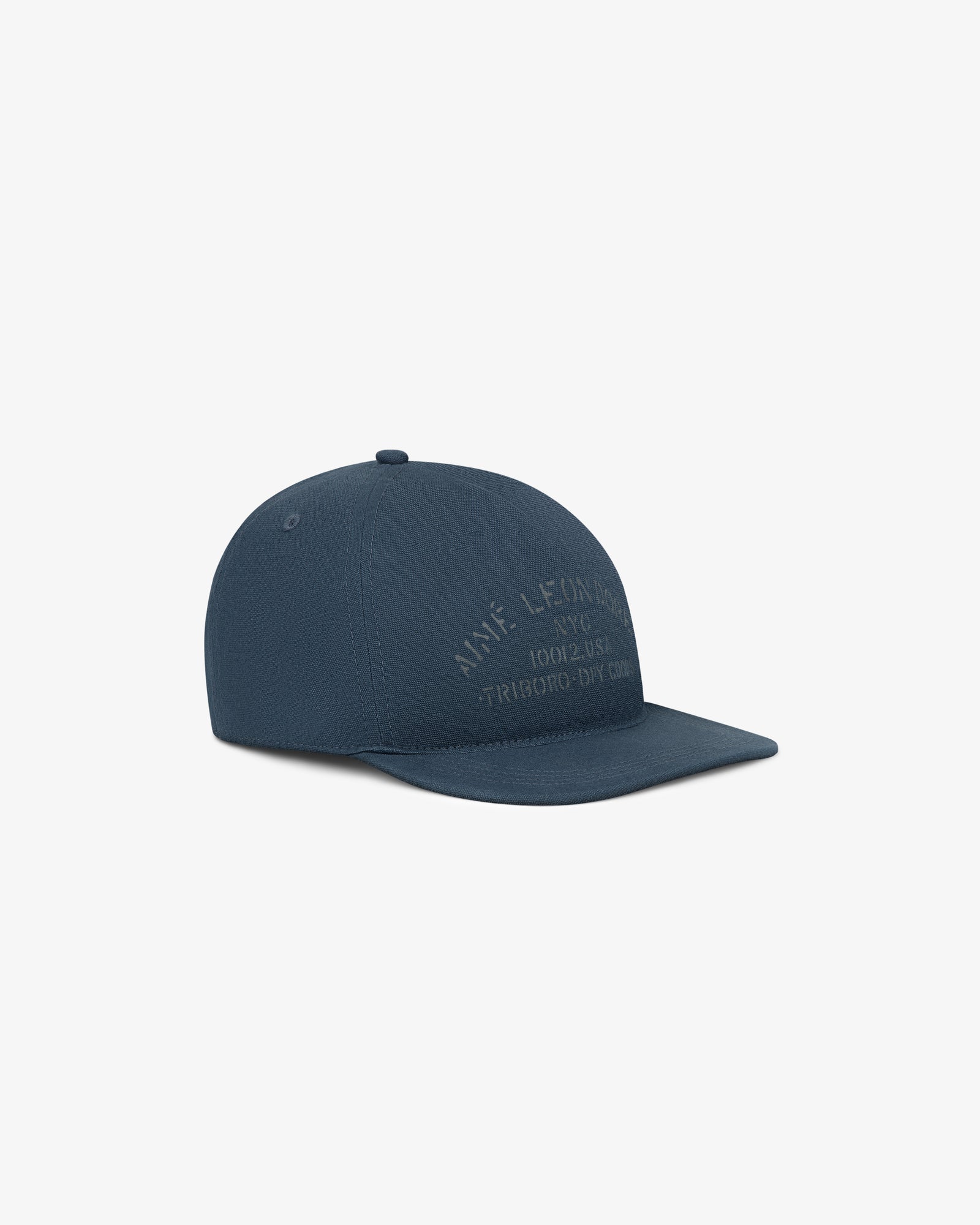 Triborough Dry Goods Hat in blue with subtle front embroidery, shown on a plain white background.