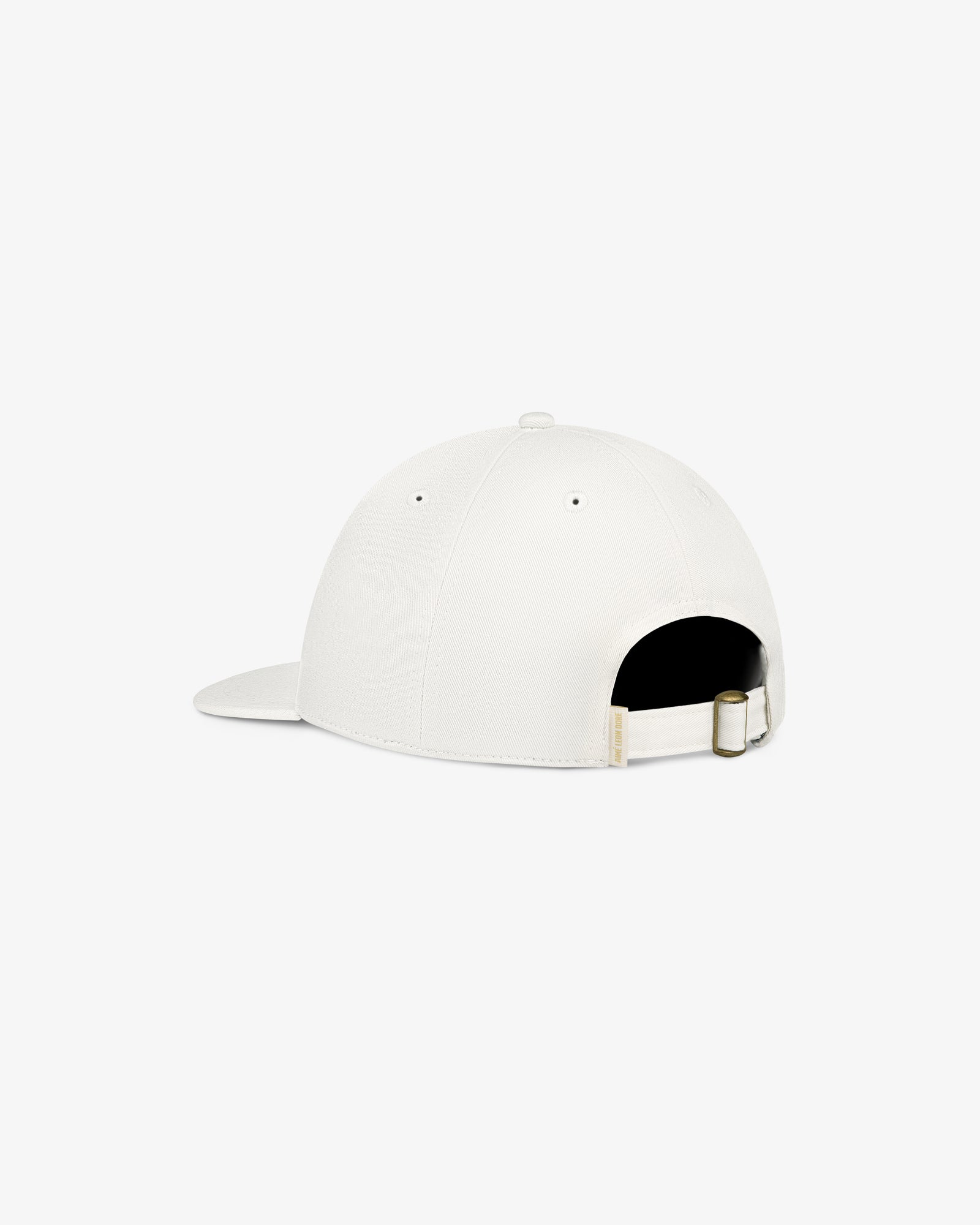 Record Breakers Wide Bill Hat shown from the back, featuring an adjustable metal buckle strap on a white background.