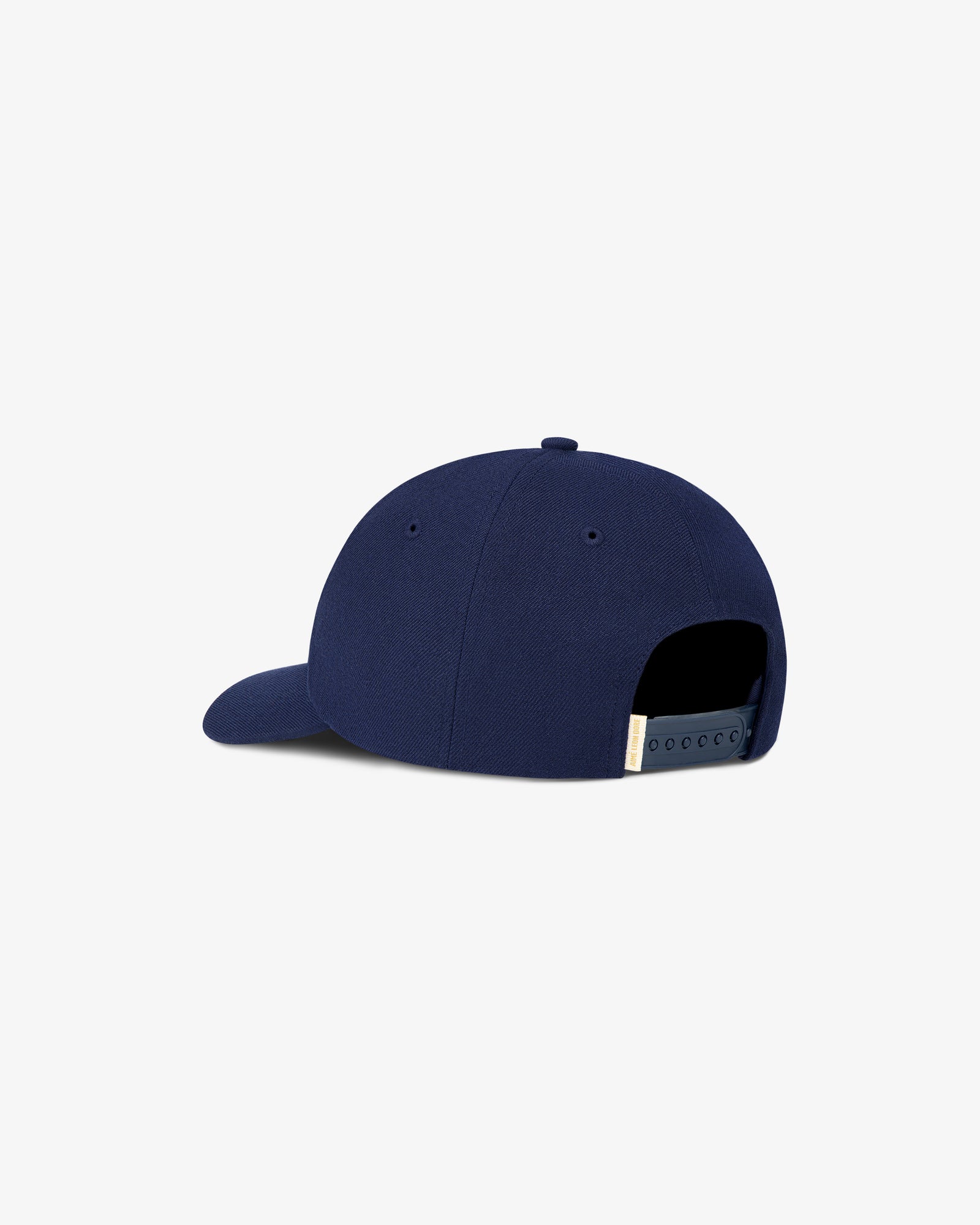 The Aimé Campus Hat in navy, shown from the back with an adjustable snapback closure.