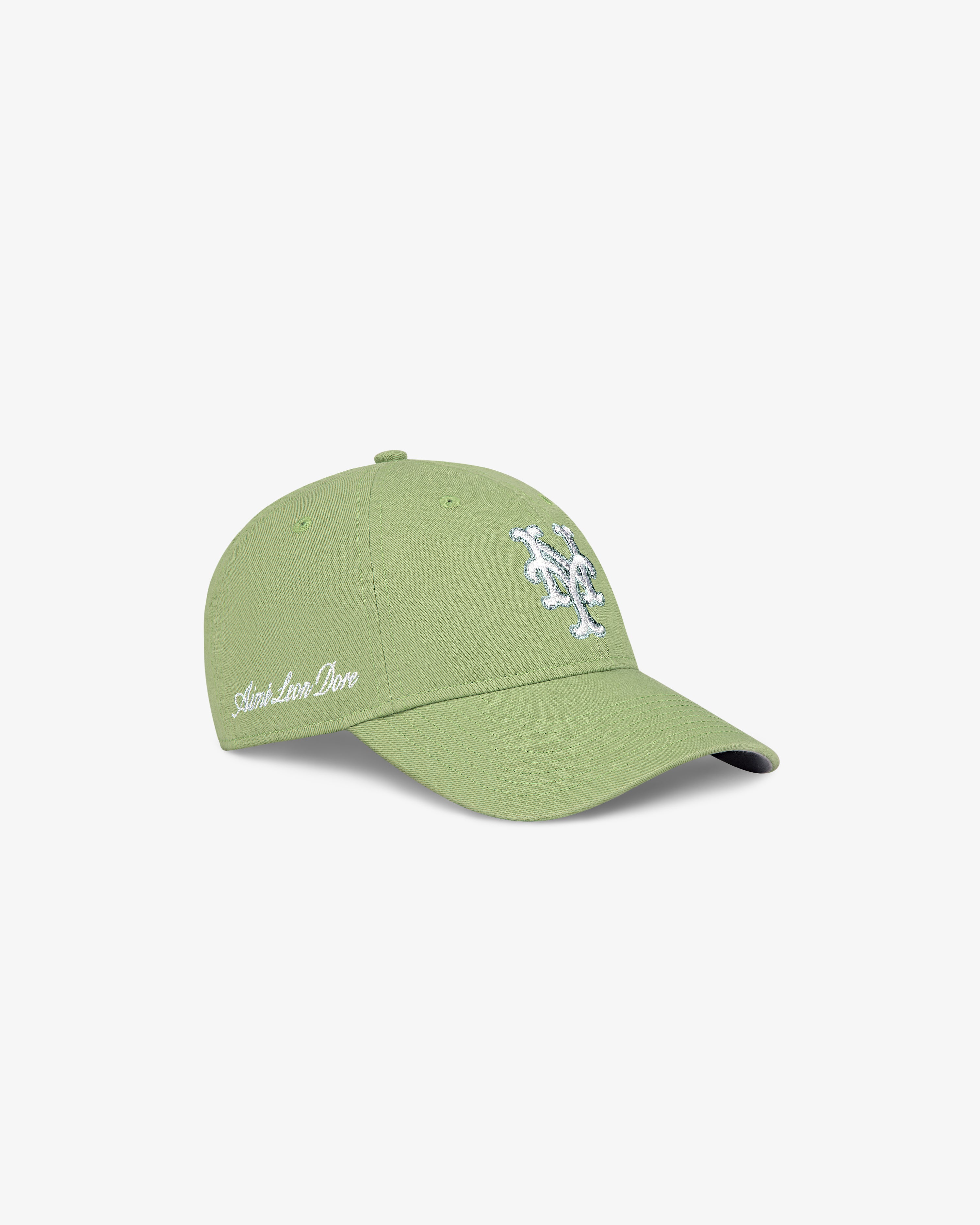 Light green ALD / New Era Mets Ballpark Hat with white NY logo and Aimé Leon Dore text on the side.