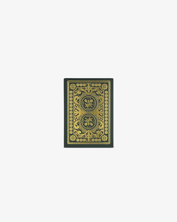 A Mulberry Playing Card with an ornate gold and black back, centered on a plain white background.