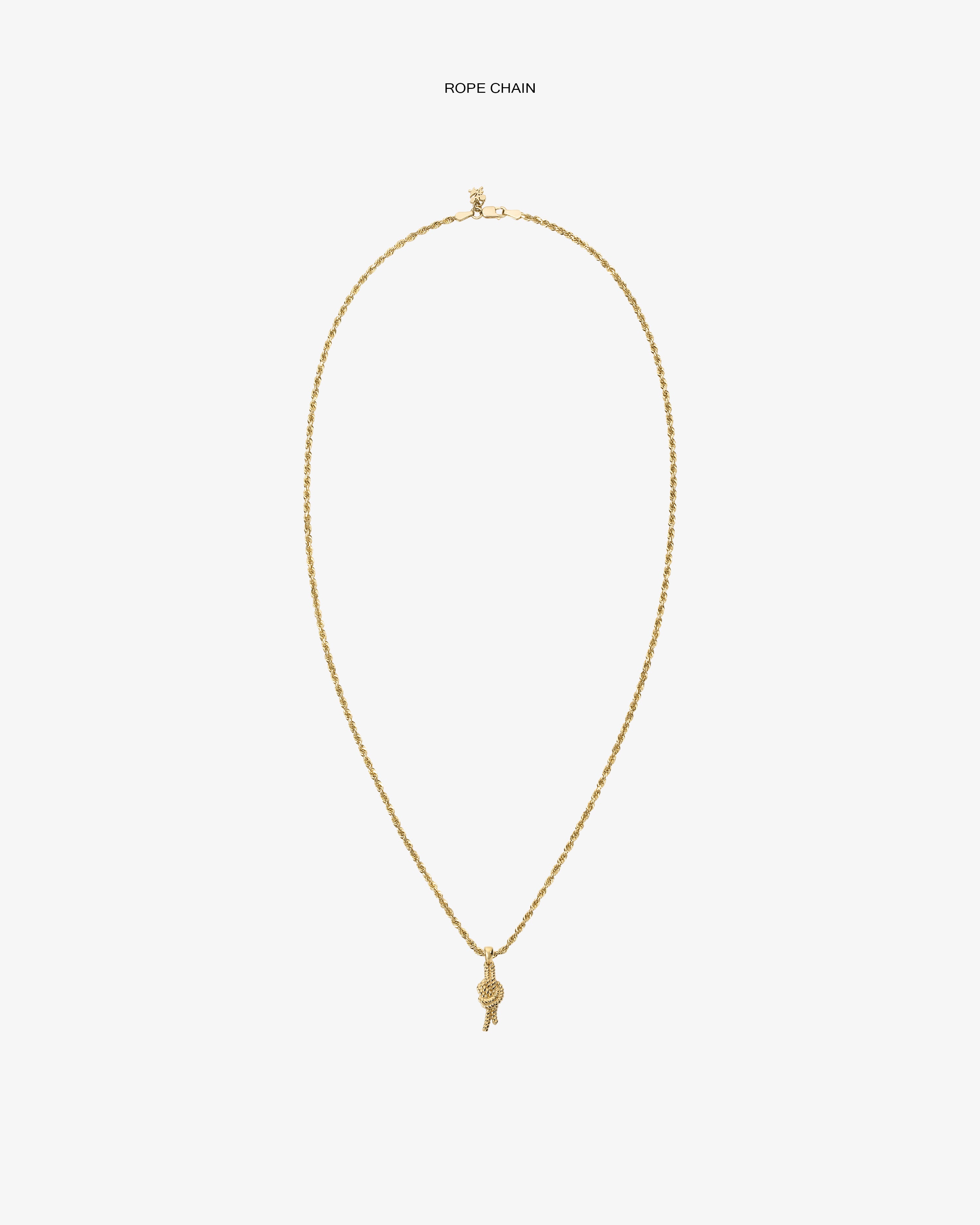 14Kt Gold Nautical Knot Pendant necklace shown on a plain white background.