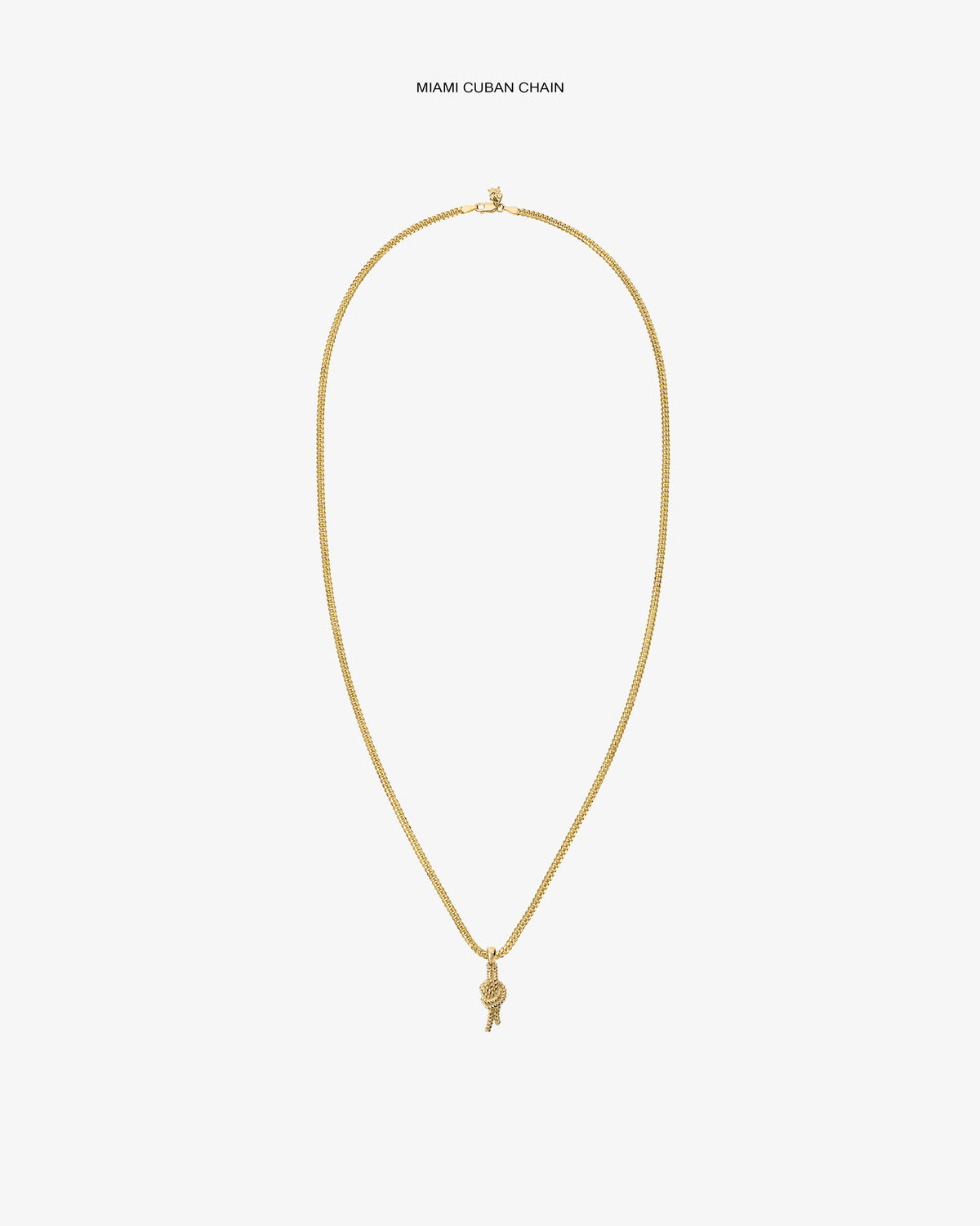 14Kt Gold Nautical Knot Pendant necklace displayed on a plain white background.