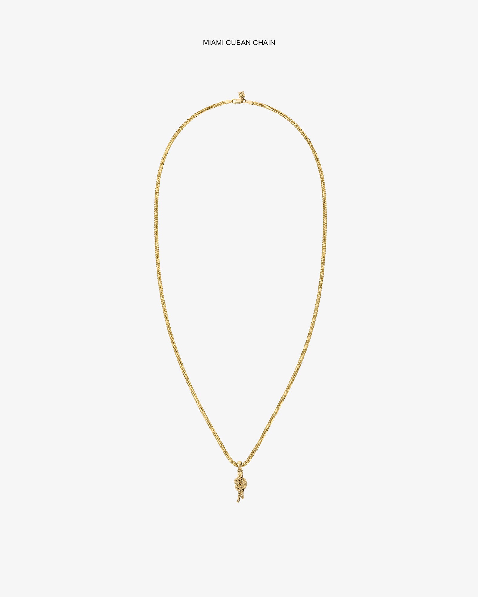 14Kt Gold Nautical Knot Pendant necklace displayed on a plain white background.