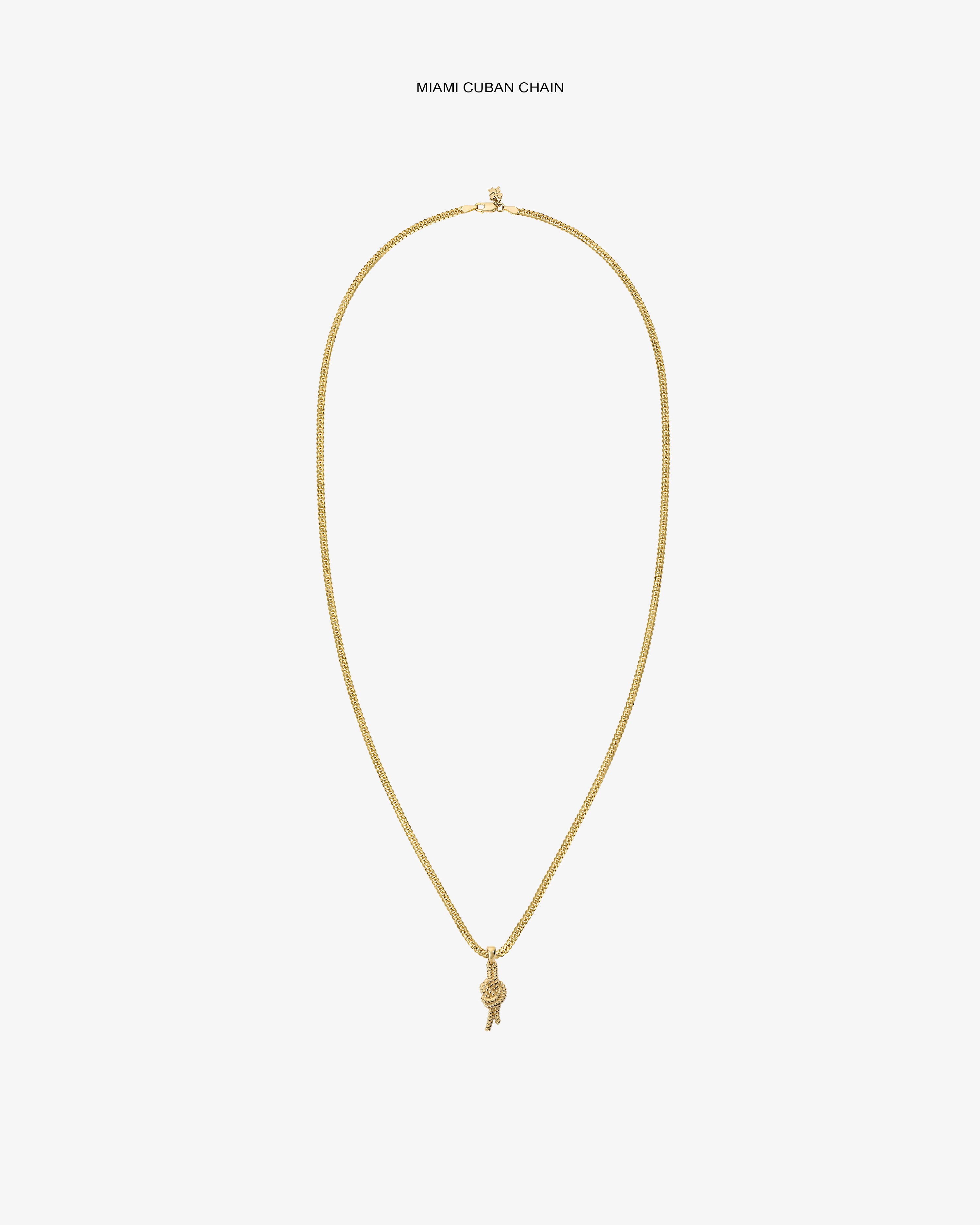 14Kt Gold Nautical Knot Pendant necklace displayed on a plain white background.