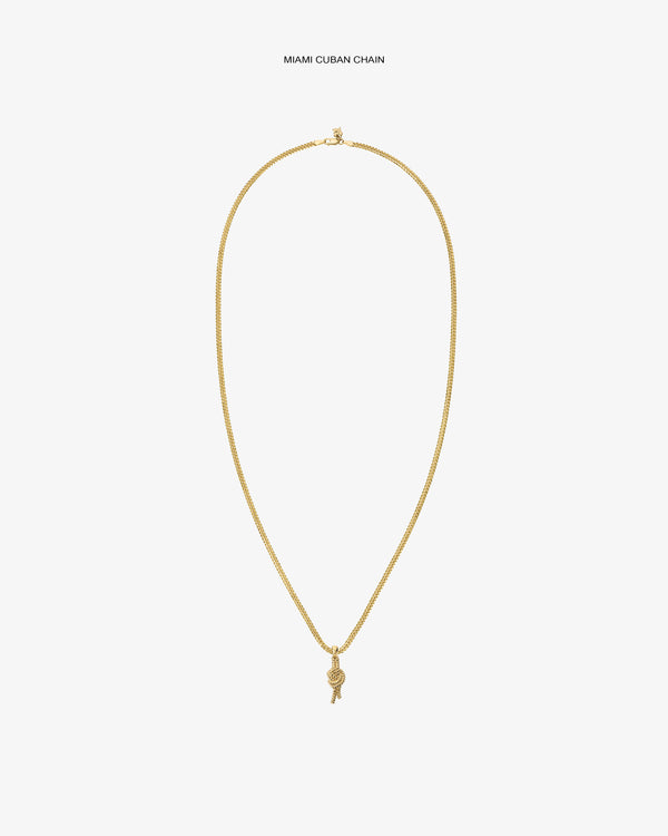 14Kt Gold Nautical Knot Pendant necklace displayed on a plain white background.