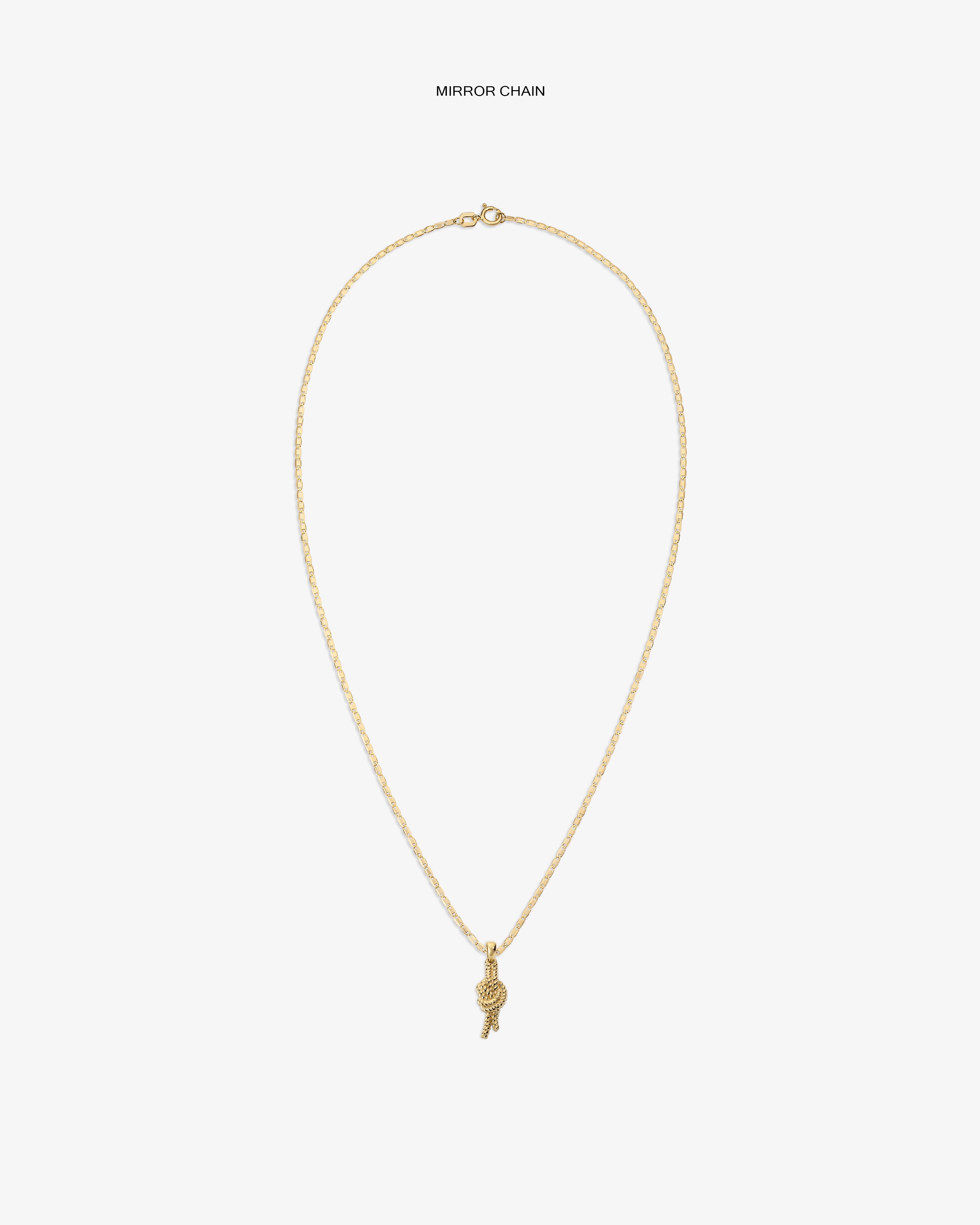14Kt gold necklace with a nautical knot pendant, shown on a plain white background.