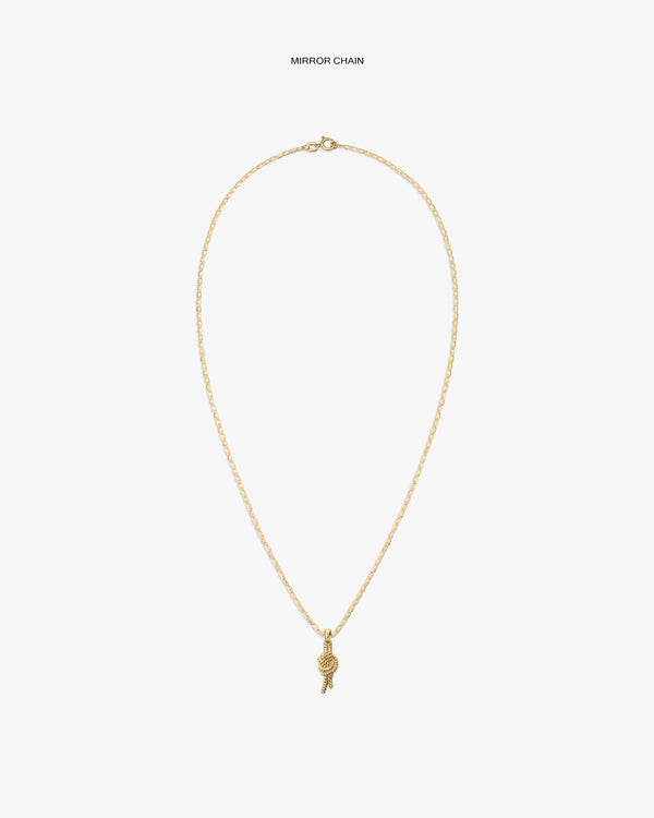 14Kt gold necklace with a nautical knot pendant, shown on a plain white background.