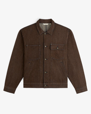 Hickory Stripe Denim Trucker Jacket