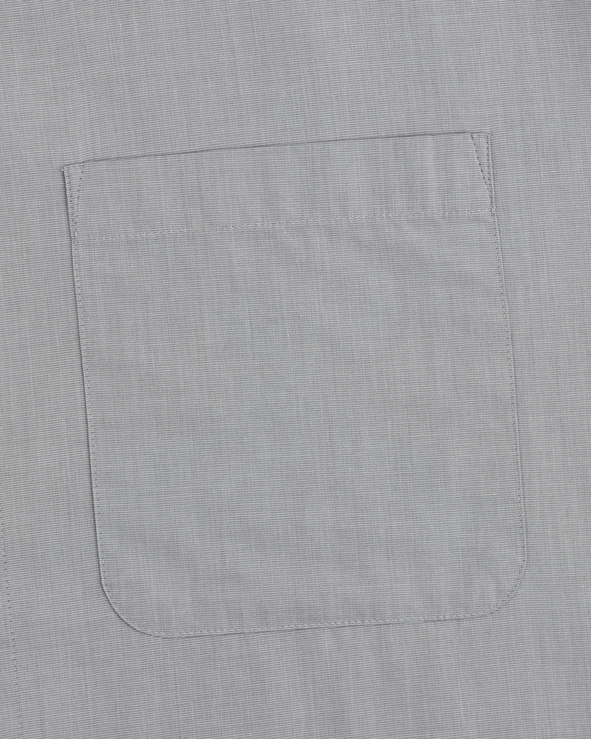 Poplin Casual Shirt in gray fabric with a square chest pocket and visible stitching at the pocket edges.