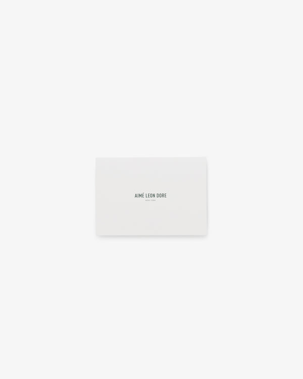 A white Aimé Leon Dore Gift Card with black centered text on a plain white background.