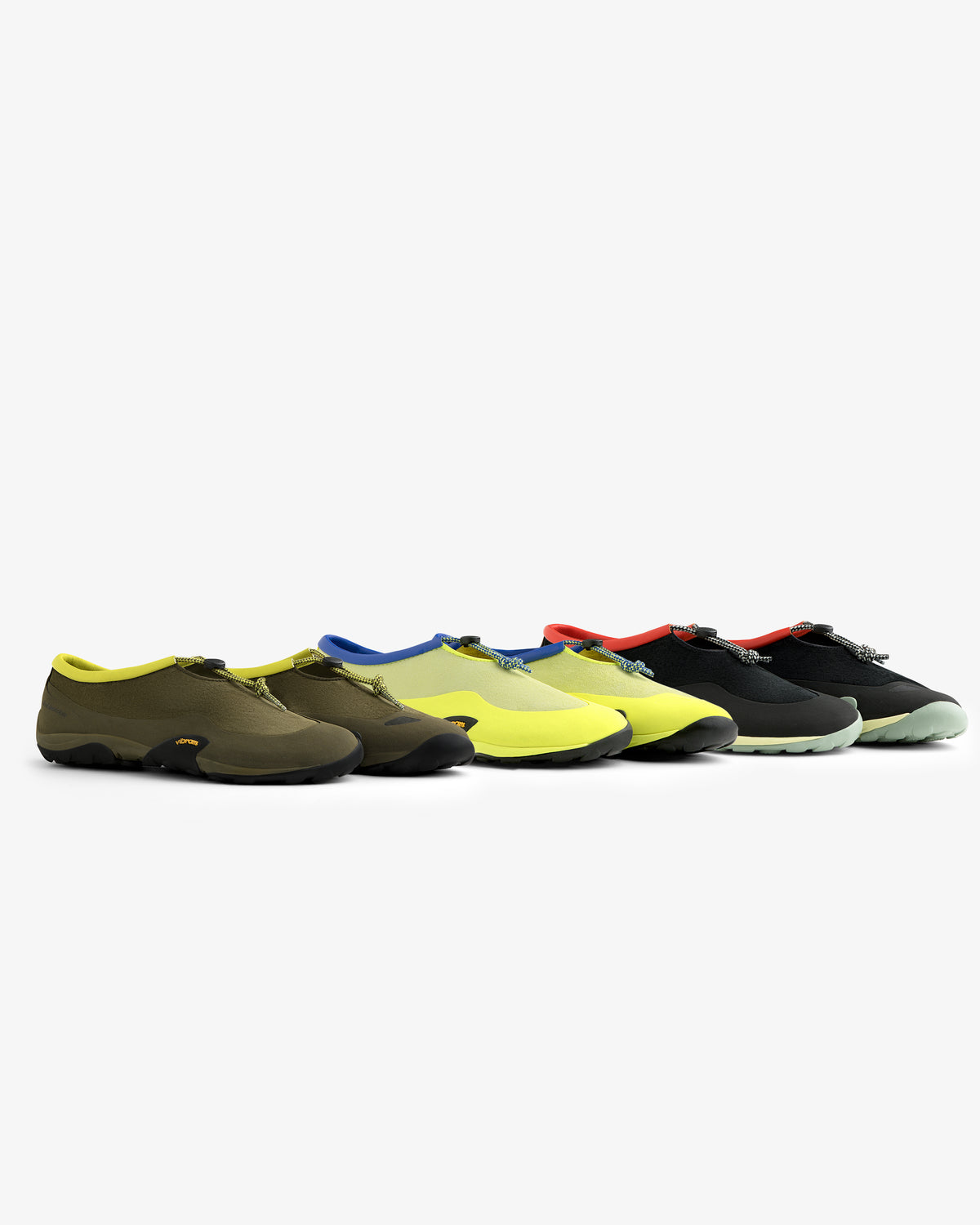 Five ALD / New Balance MT10T Sport Shoes in various colors lined up on a plain white background.