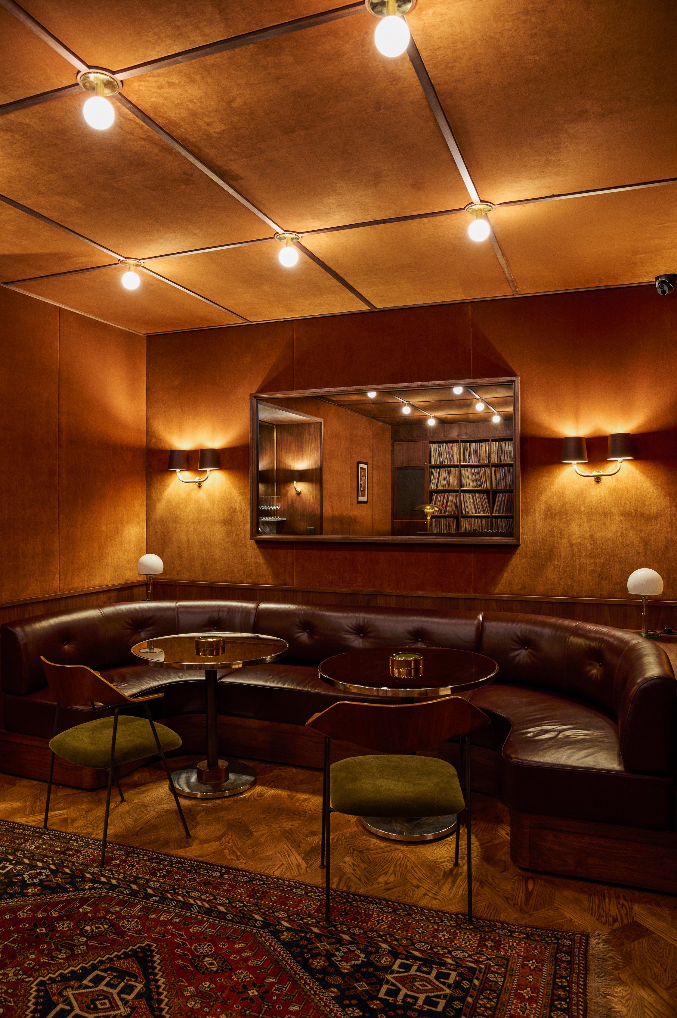 Lounge seating in Sound Room at London flagship