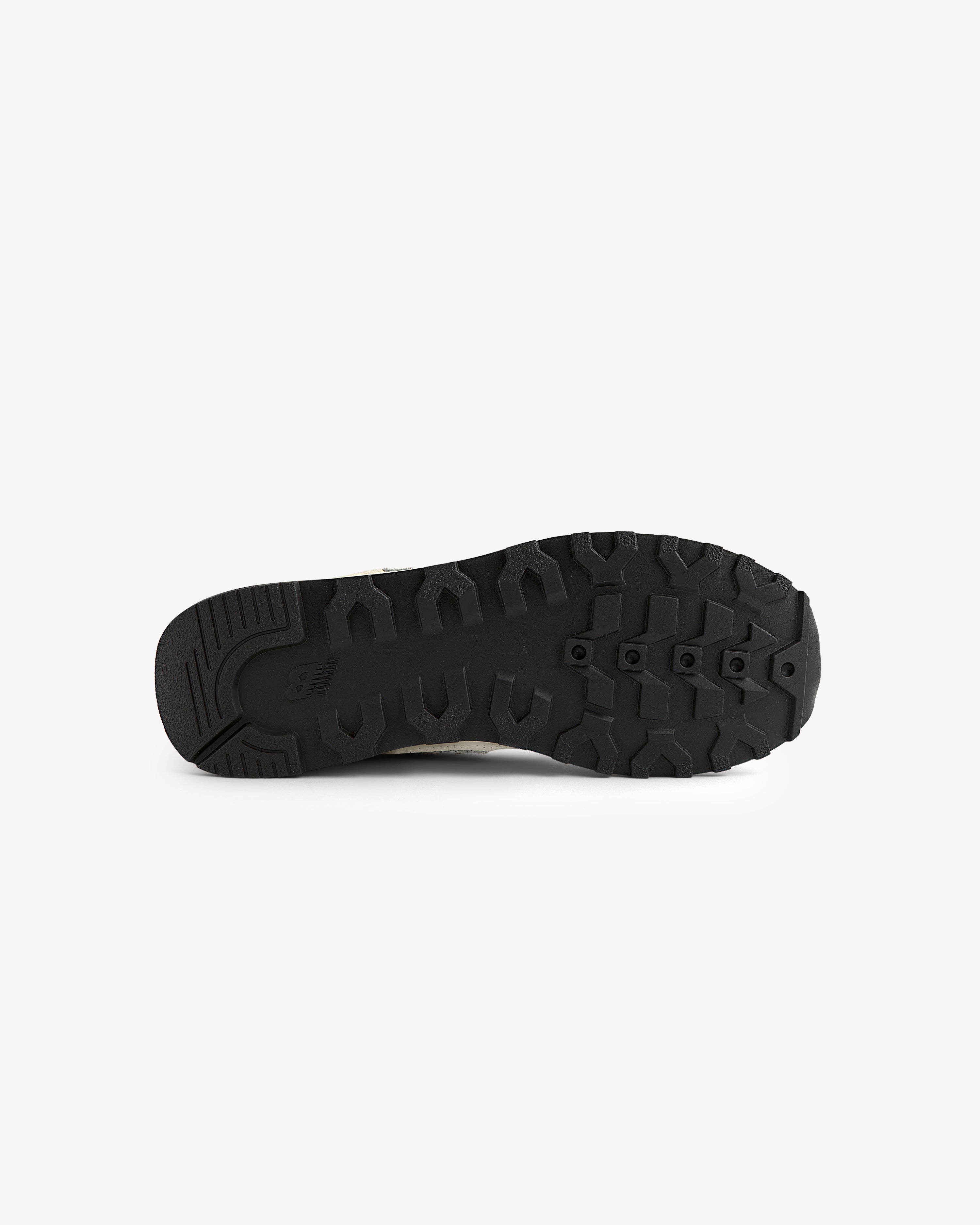The ALD / New Balance 475 features a black rubber sole with rugged, textured tread, shown on a white background.