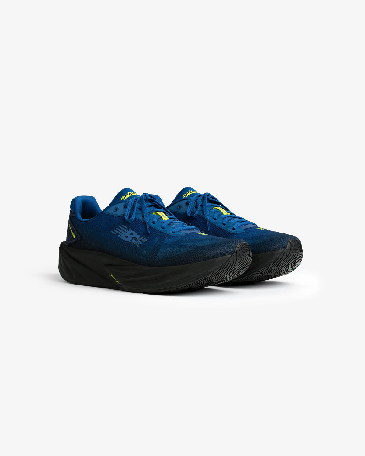 ALD / New Balance FuelCell Rebel v5 in blue and black with yellow accents shown on a white background.