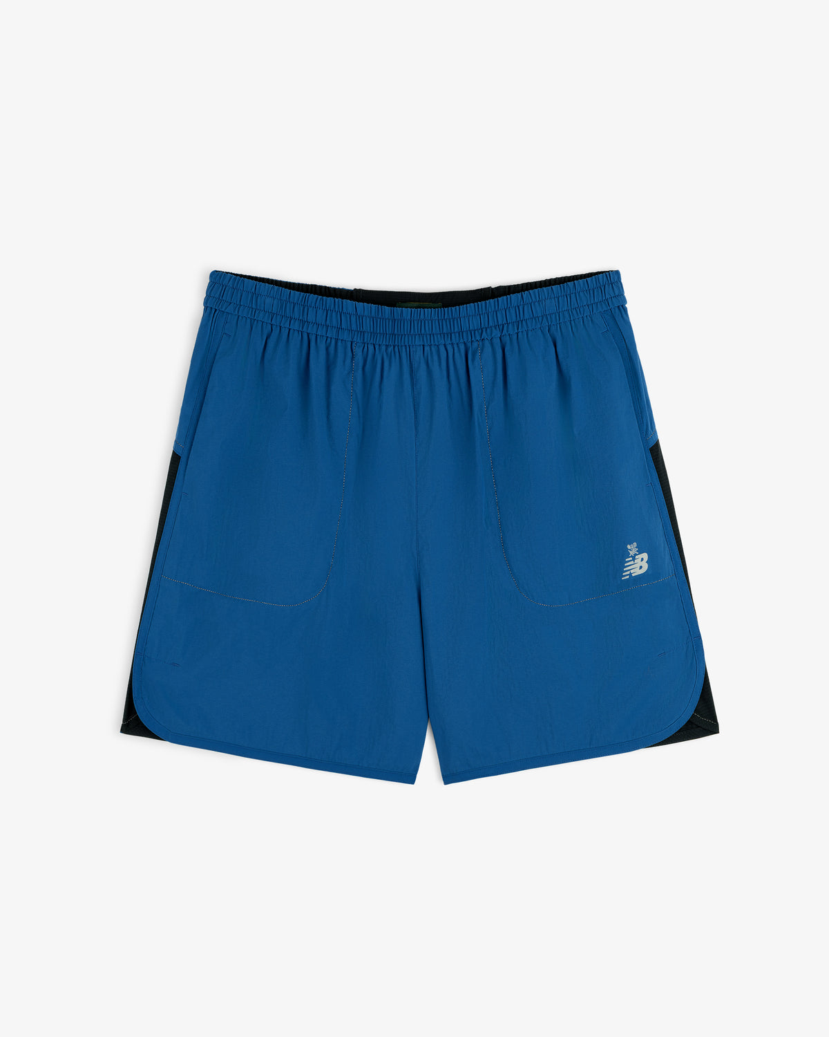 ALD / New Balance Performance Lightweight Running Short: blue with elastic waist, front pockets, and white logo left leg.