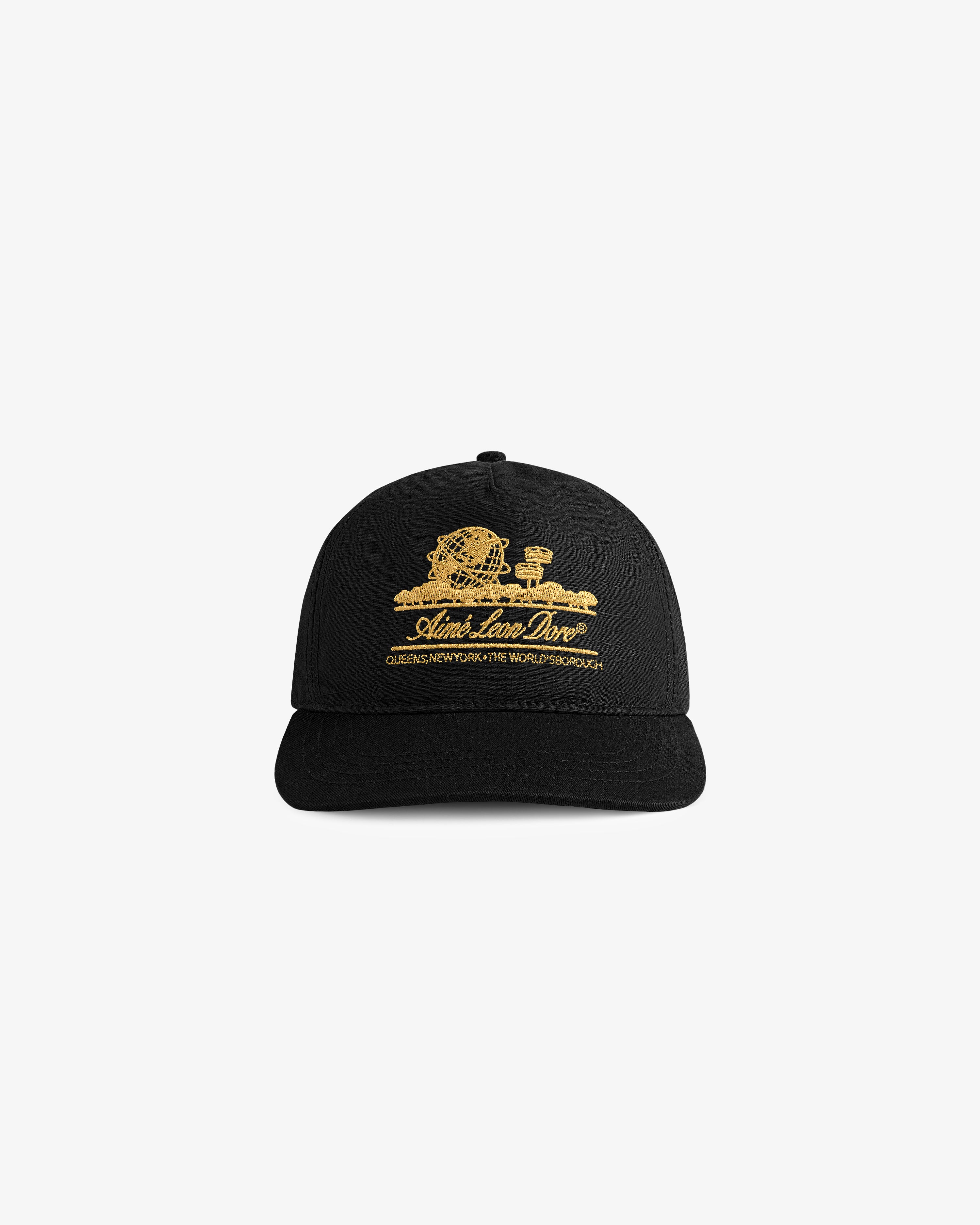 The Unisphere Hat is a black cap with a gold “Alive & Live Direct” graphic on the front.