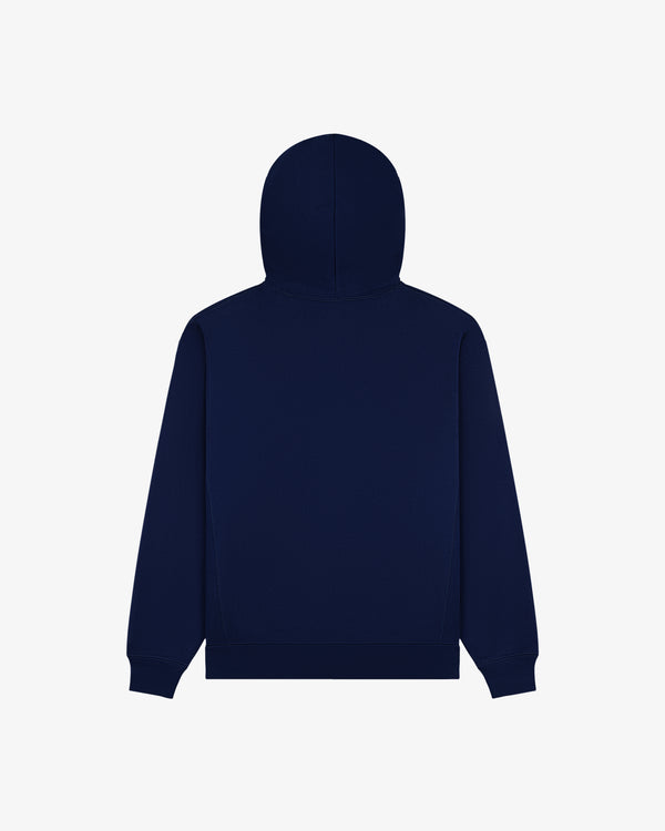Navy blue Tonal Logo Hoodie shown from the back, featuring long sleeves and no visible designs or logos.