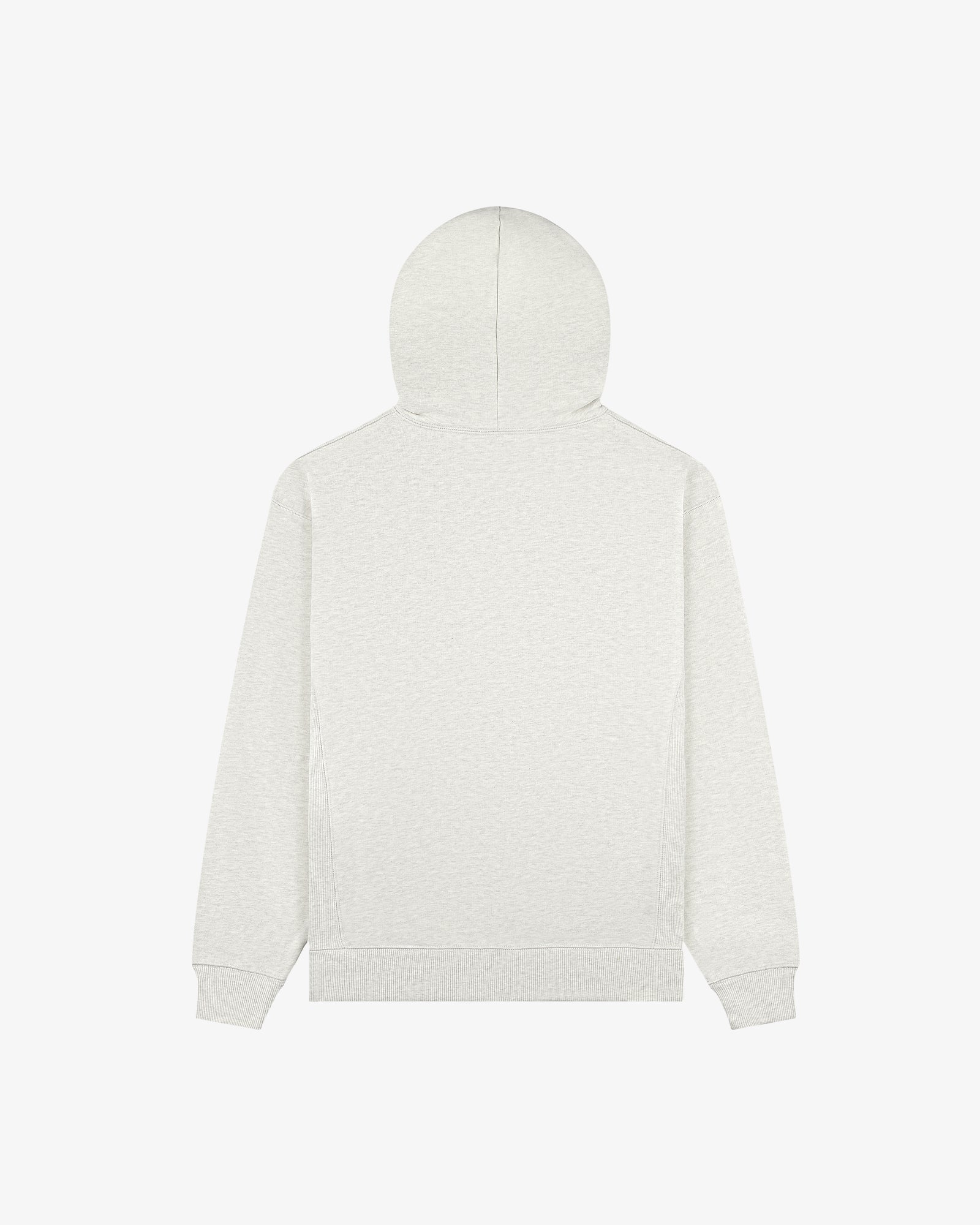 Back view of the Tonal Logo Hoodie in light gray with long sleeves and hood, shown on a white background.