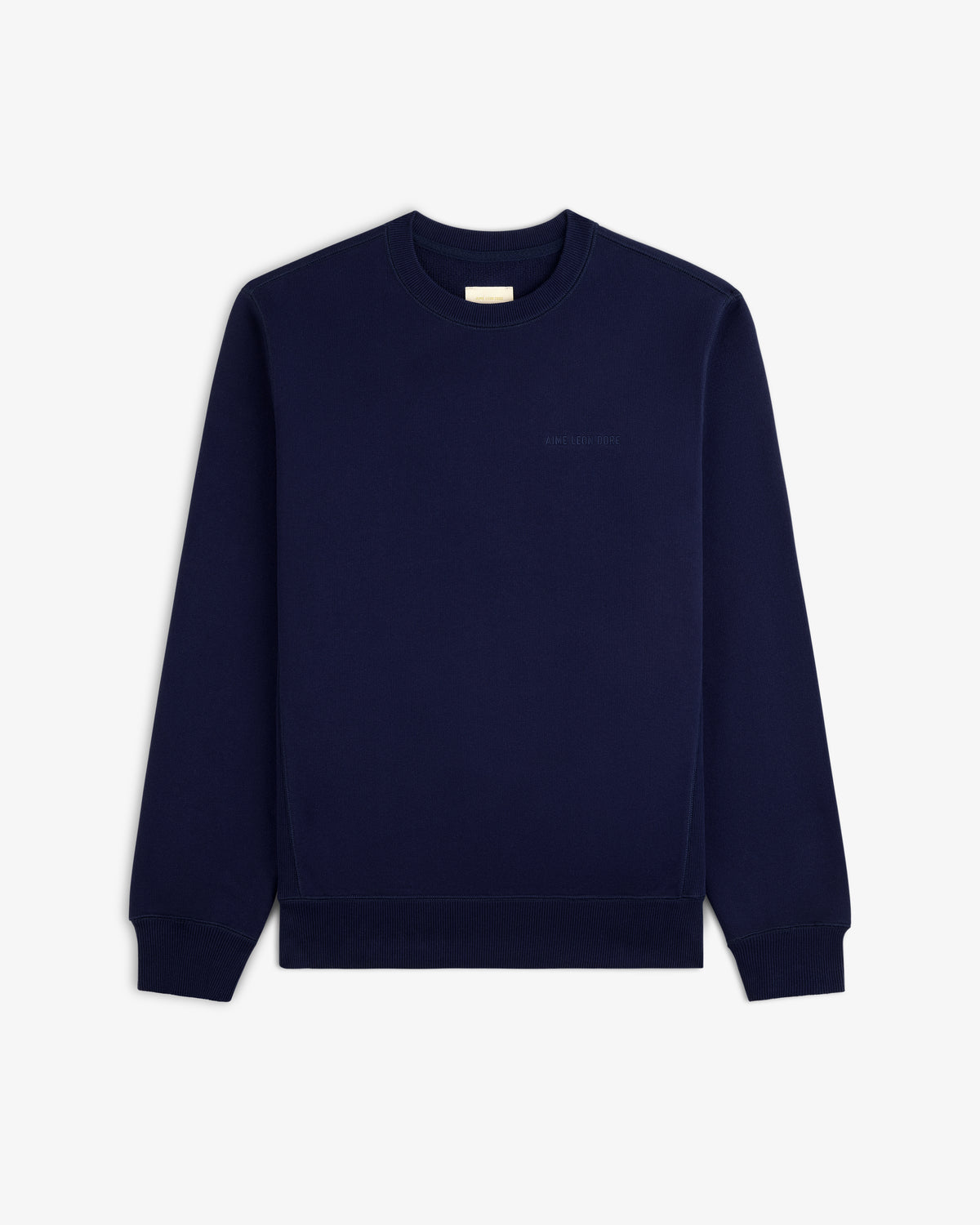 Tonal Logo Crewneck Sweatshirt in navy displayed on a white background.