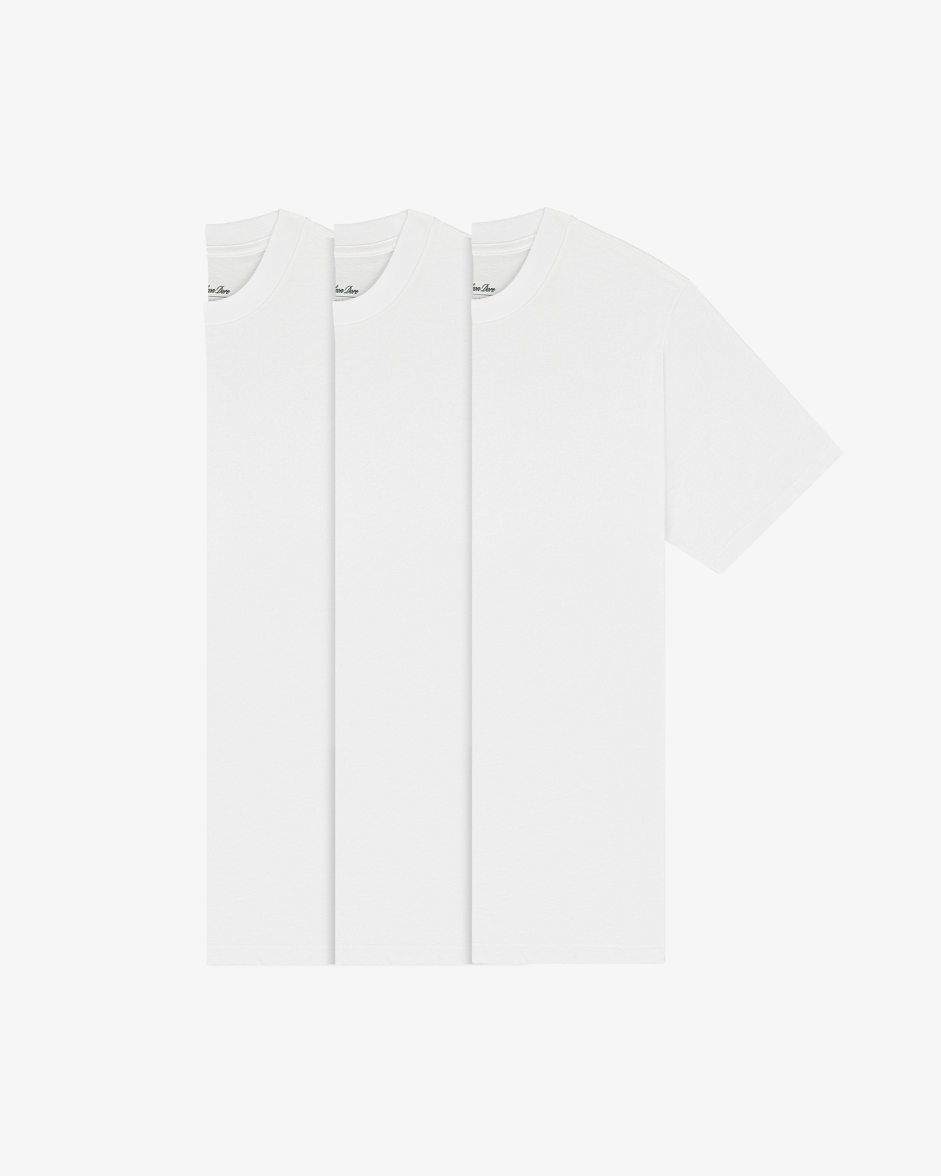 The T-Shirt 3-Pack features three plain white short-sleeve shirts displayed side by side on a white background.
