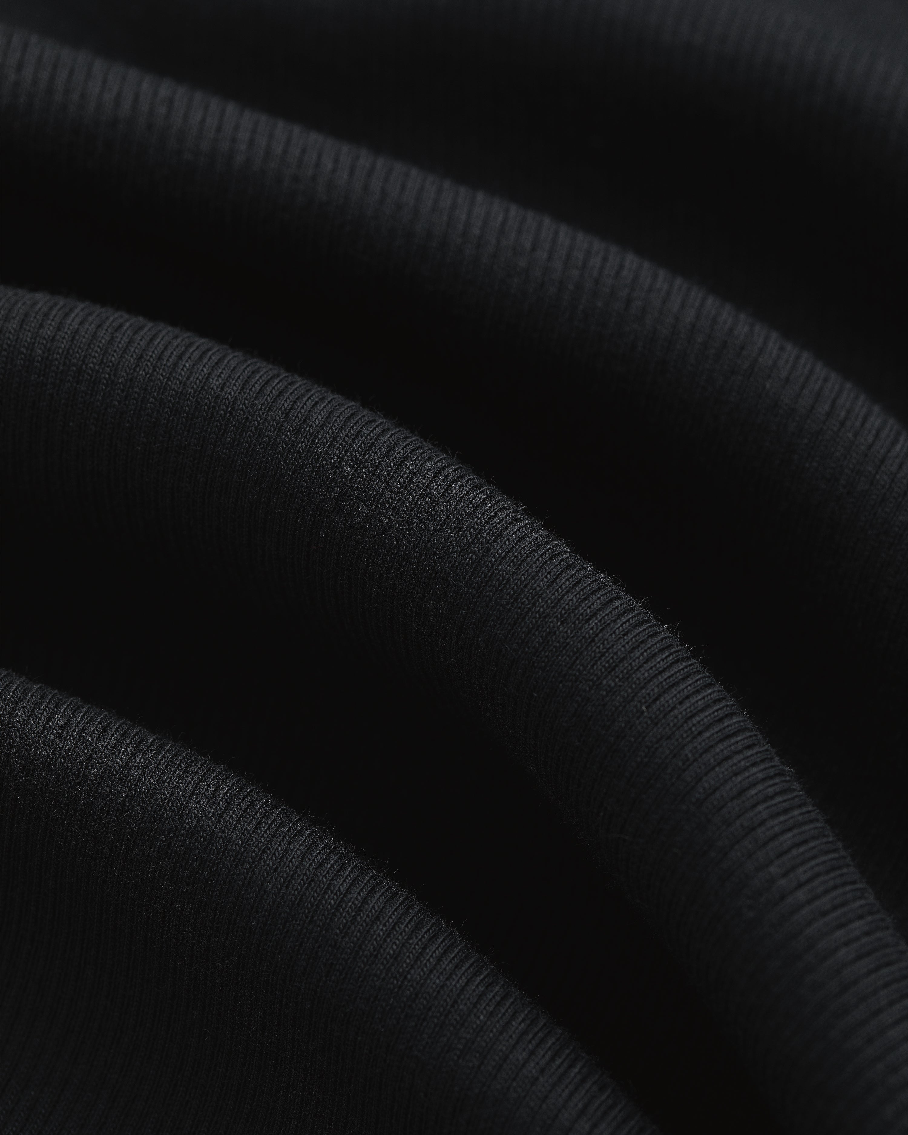 Close-up of black ribbed Tank Top 3-Pack fabric with soft folds and visible textured lines.