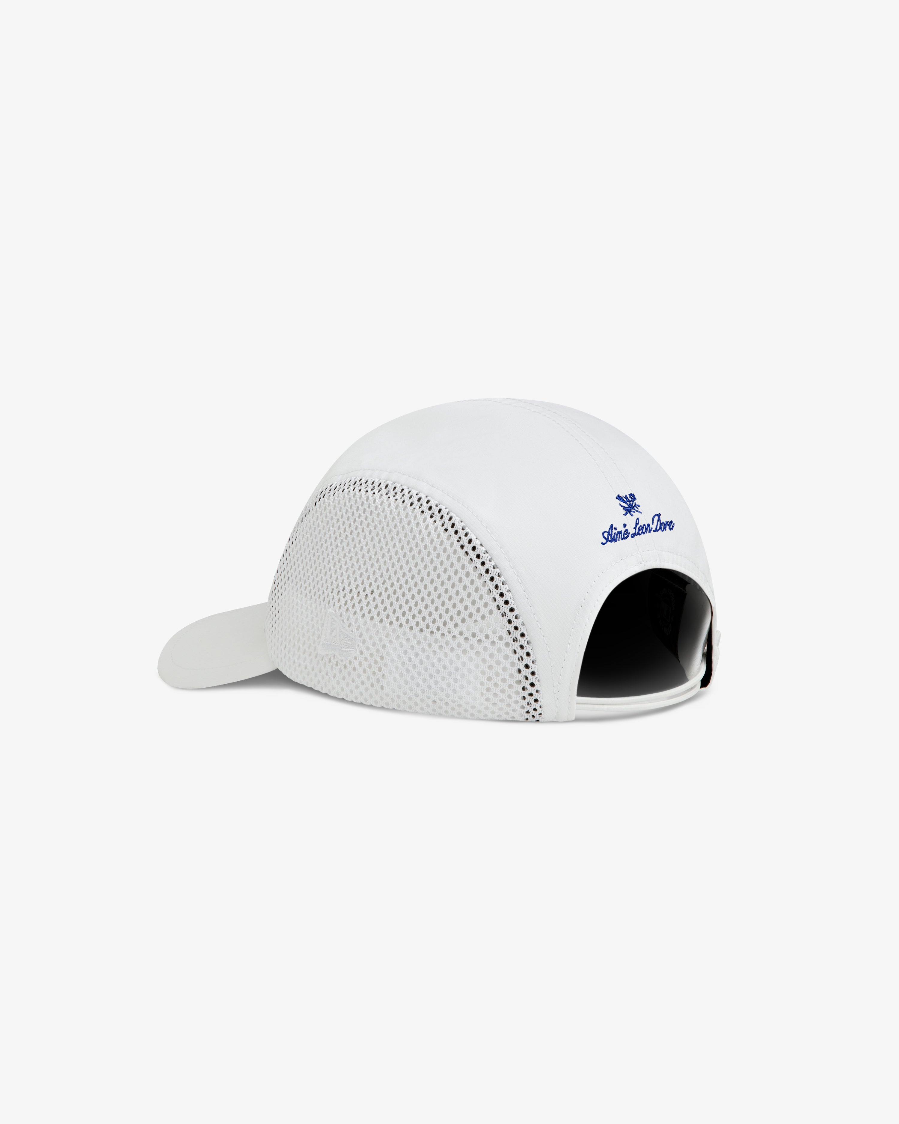 ALD / New Era Mets Running Hat with side mesh panels and a small blue logo, upside down on a white background.