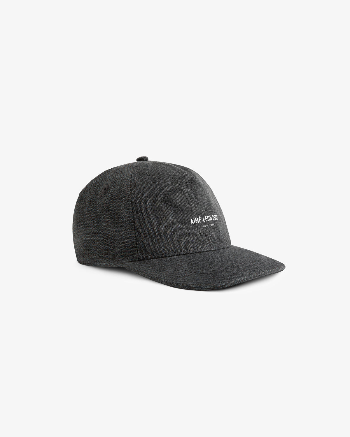 Dark gray Micro Logo Hat with small white AIMÉ LEON DORE text embroidered on the front, shown on a plain background.