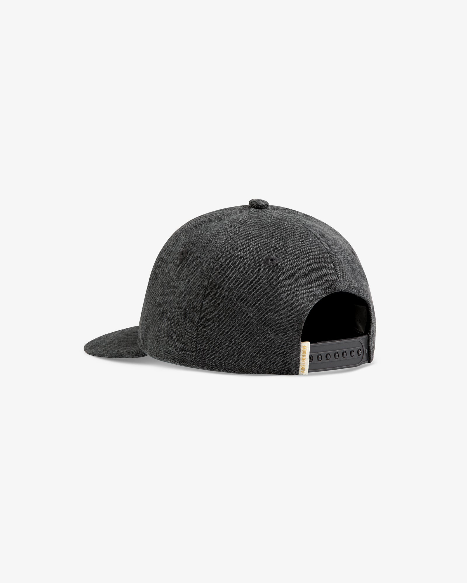 The Micro Logo Hat is a dark gray baseball cap with an adjustable snapback closure, shown from the back.