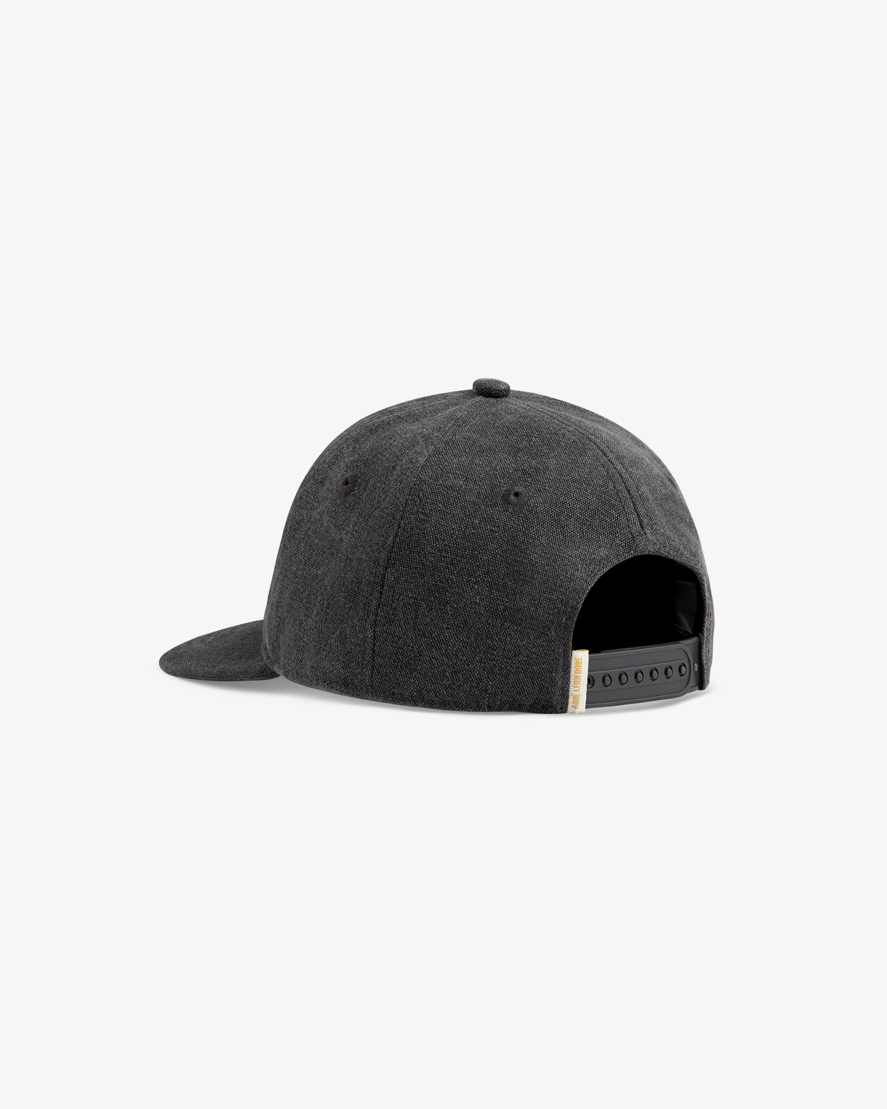 The Micro Logo Hat is a dark gray baseball cap with an adjustable snapback closure, shown from the back.