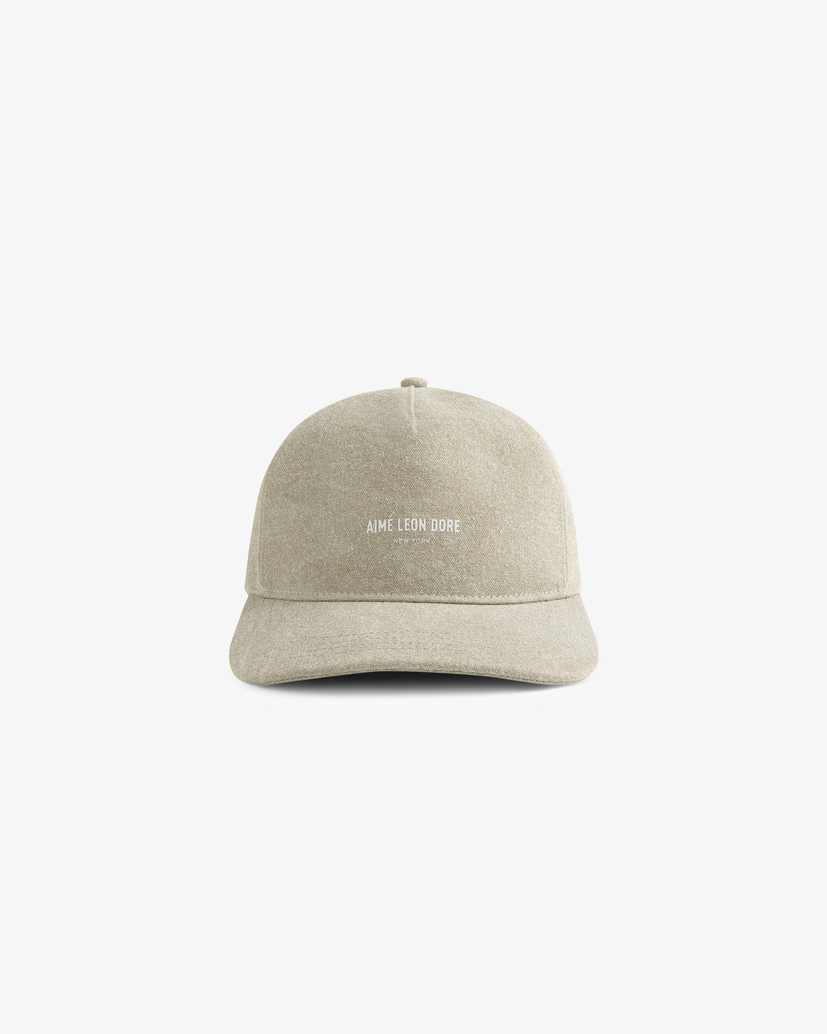 Light beige Micro Logo Hat with small white “Aime Leon Dore” on the front, shown on a plain white background.
