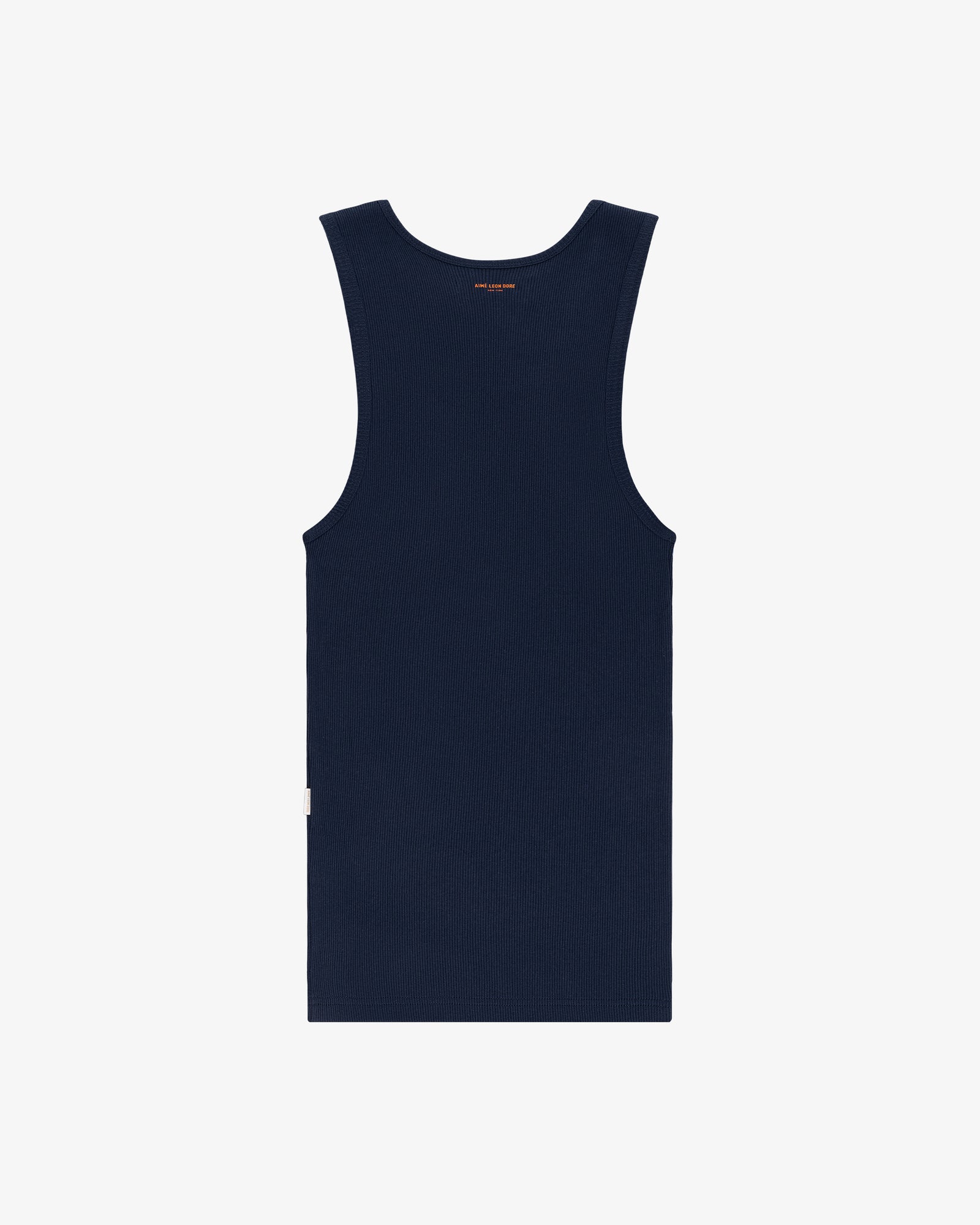 Mets Tank Top in navy blue, sleeveless and laid flat on a white background, shown from the back.